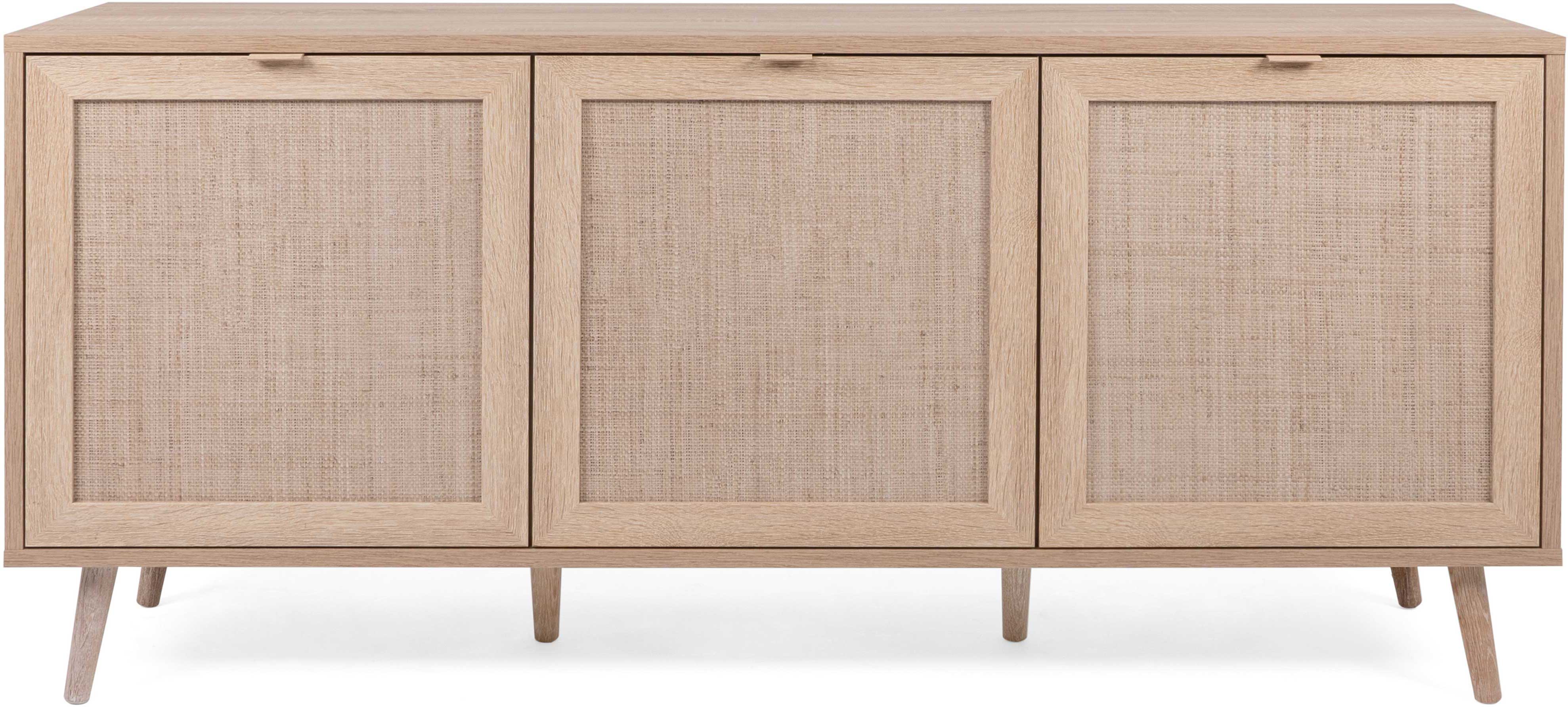 Bahut Bilal 150cm 3 portes - chêne/raphia imprimé - Image 11