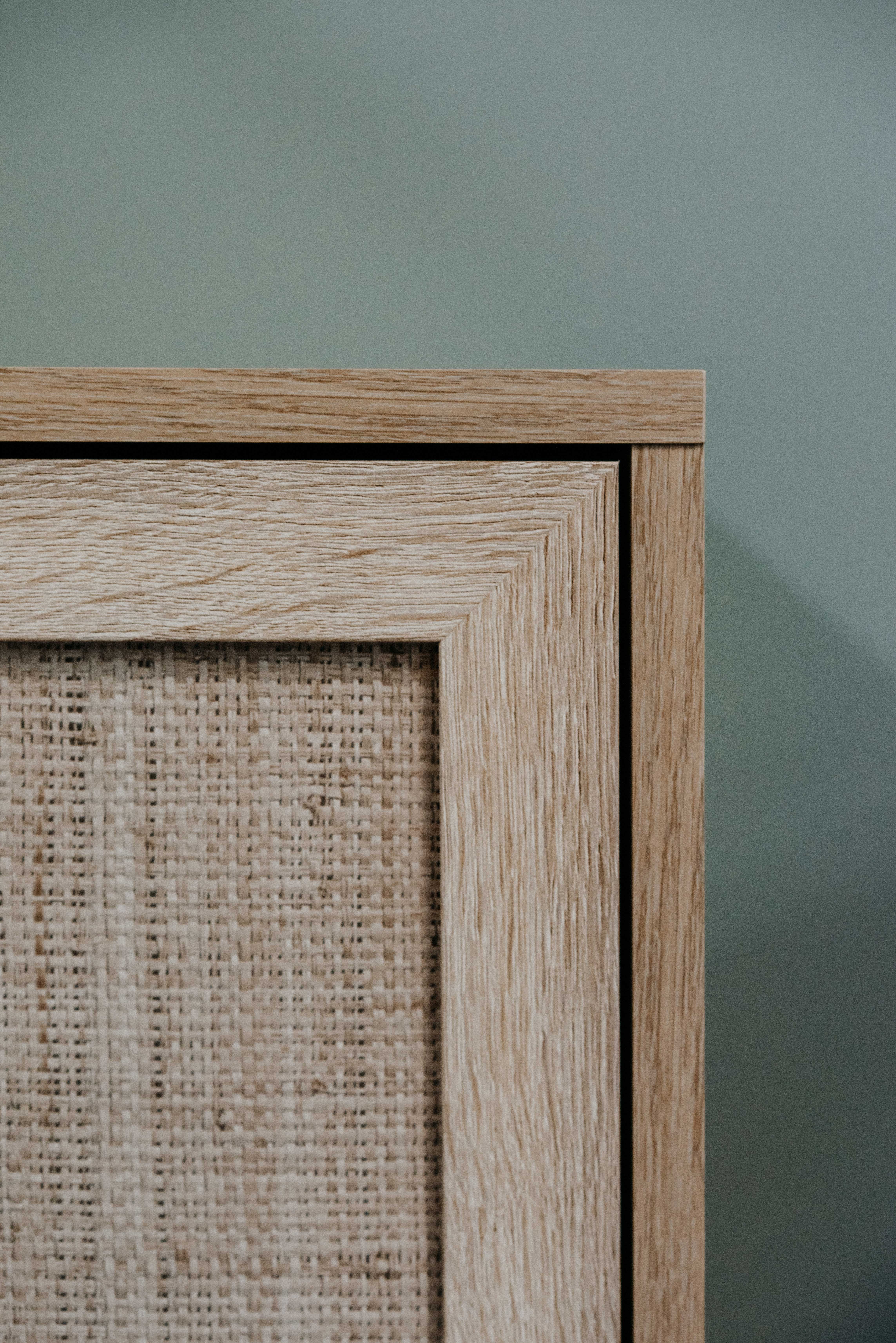 Bahut Bilal 150cm 3 portes - chêne/raphia imprimé - Image 3