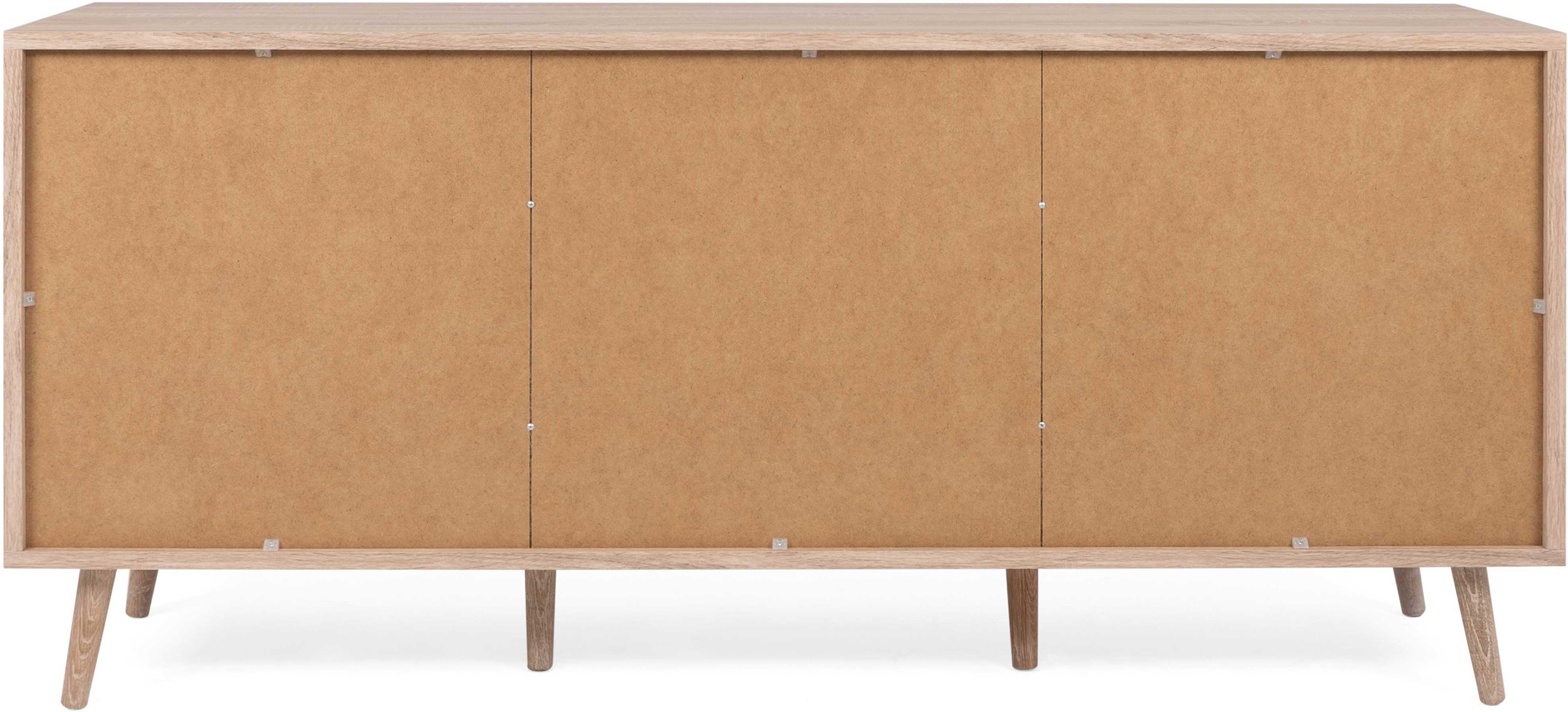 Bahut Bilal 150cm 3 portes - chêne/raphia imprimé - Image 5