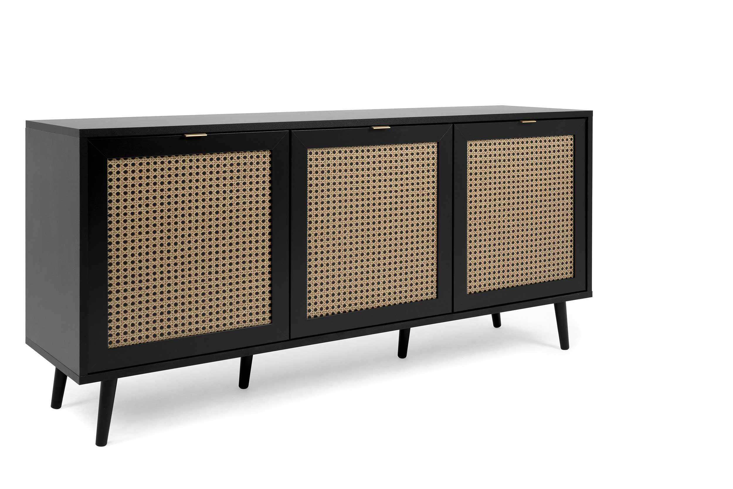 Bahut Daka 150cm 3 portes - noir/beige - Image 7