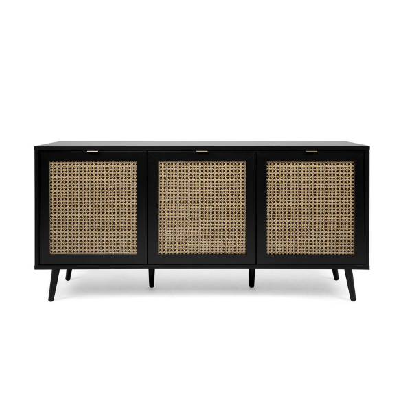 Bahut Daka 150cm 3 portes - noir/beige - Image 10