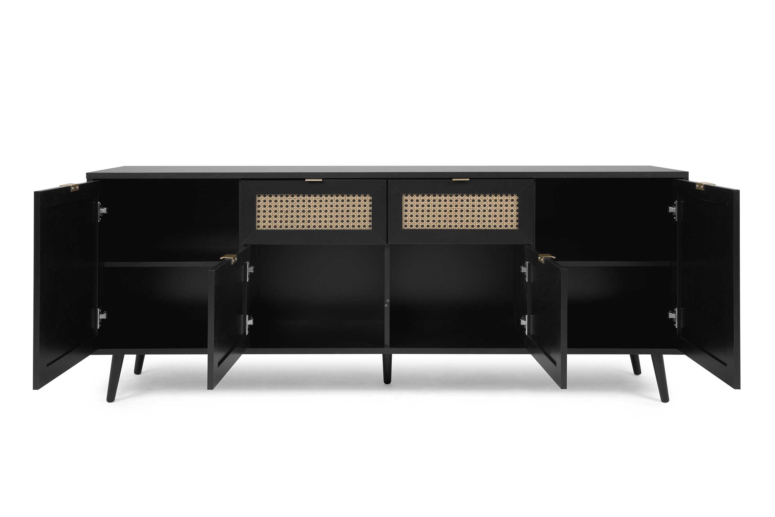 Bahut Daka 180cm 4 portes & 2 tiroirs - noir/beige - Image 8