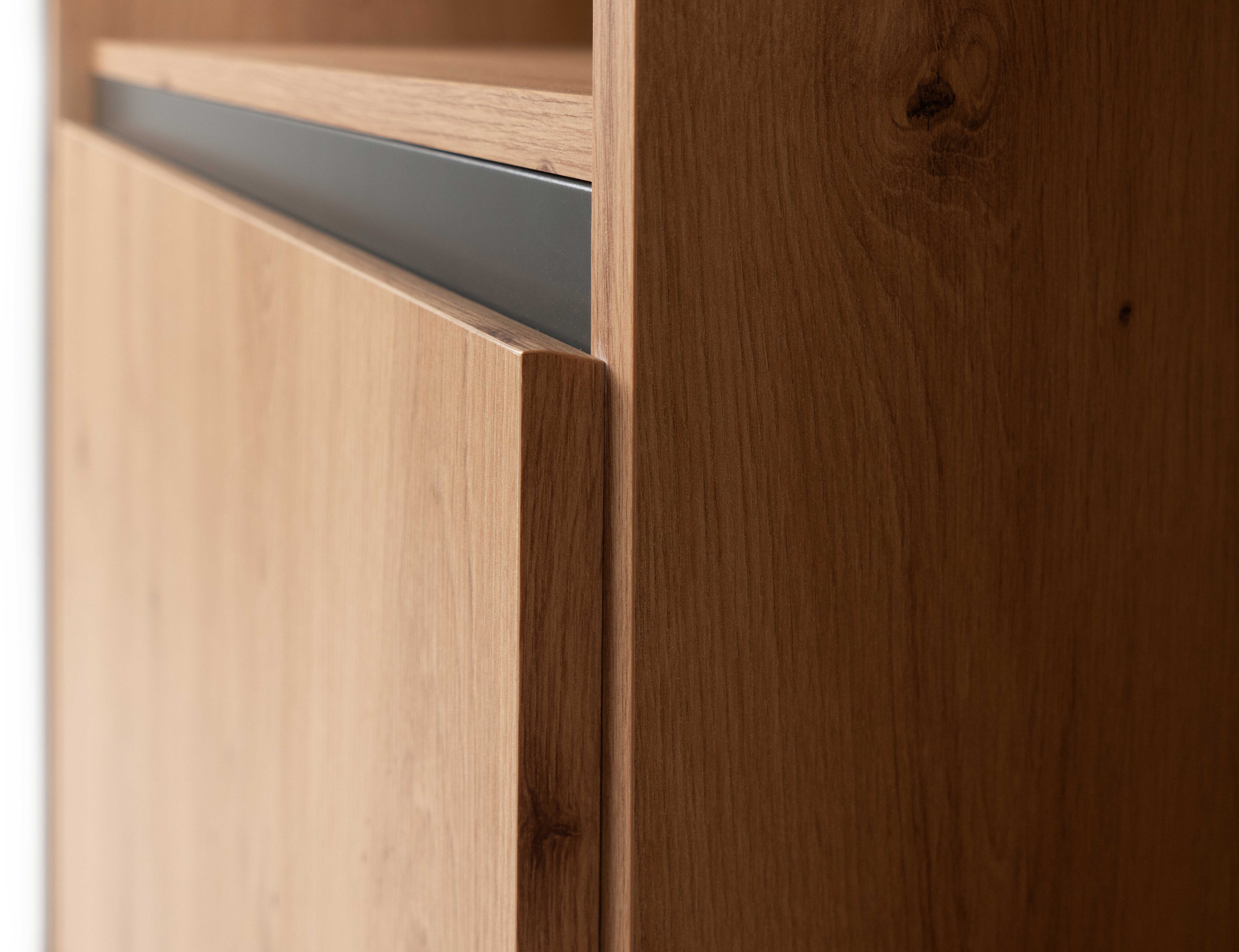 Bahut Damon haut 120cm 2 portes - chêne/anthracite - Image 9