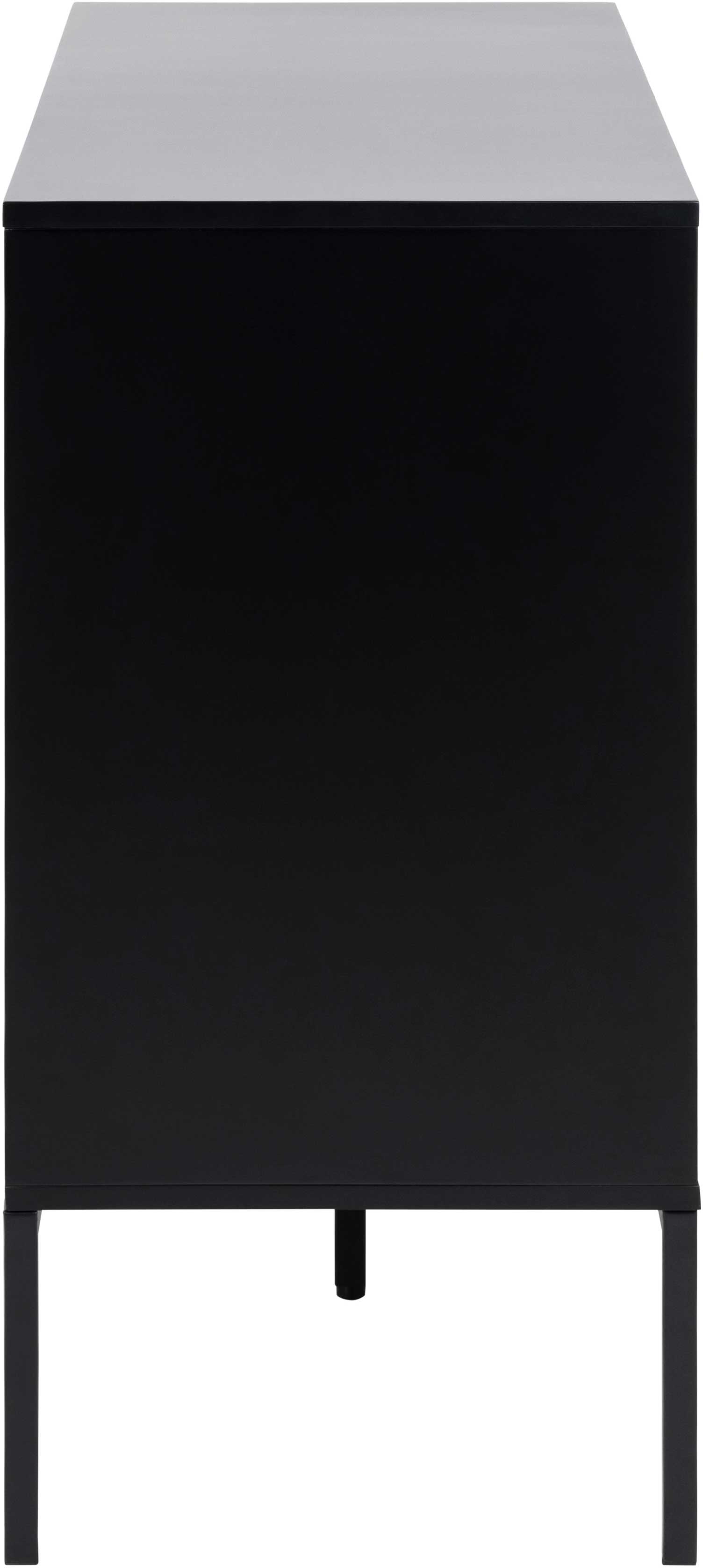 Bahut Dover 120cm 1 porte & 3 tiroirs - noir/chêne sauvage - Image 5