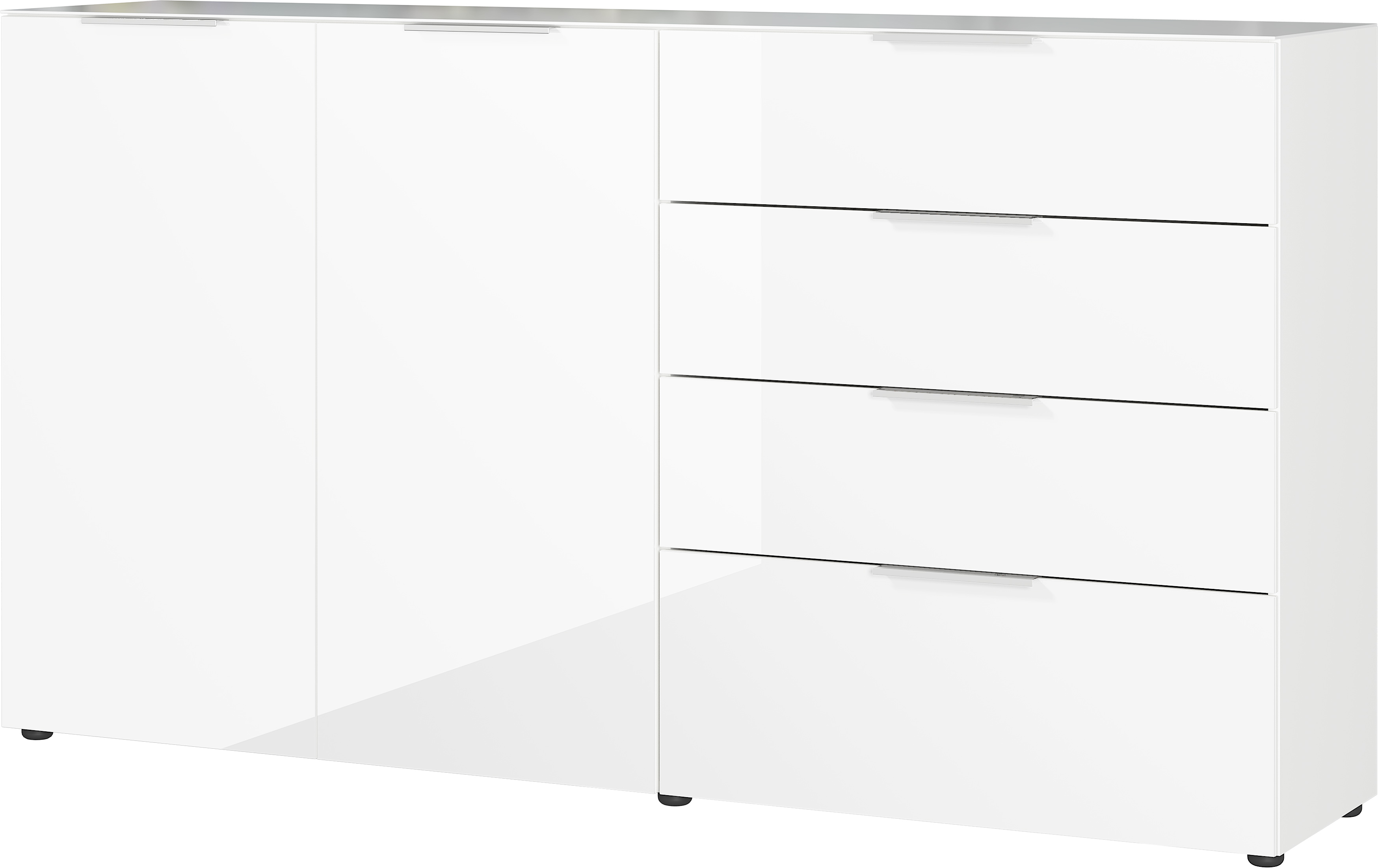 Bahut Dudek 184cm avec 2 portes & 4 tiroirs - blanc - Image 6