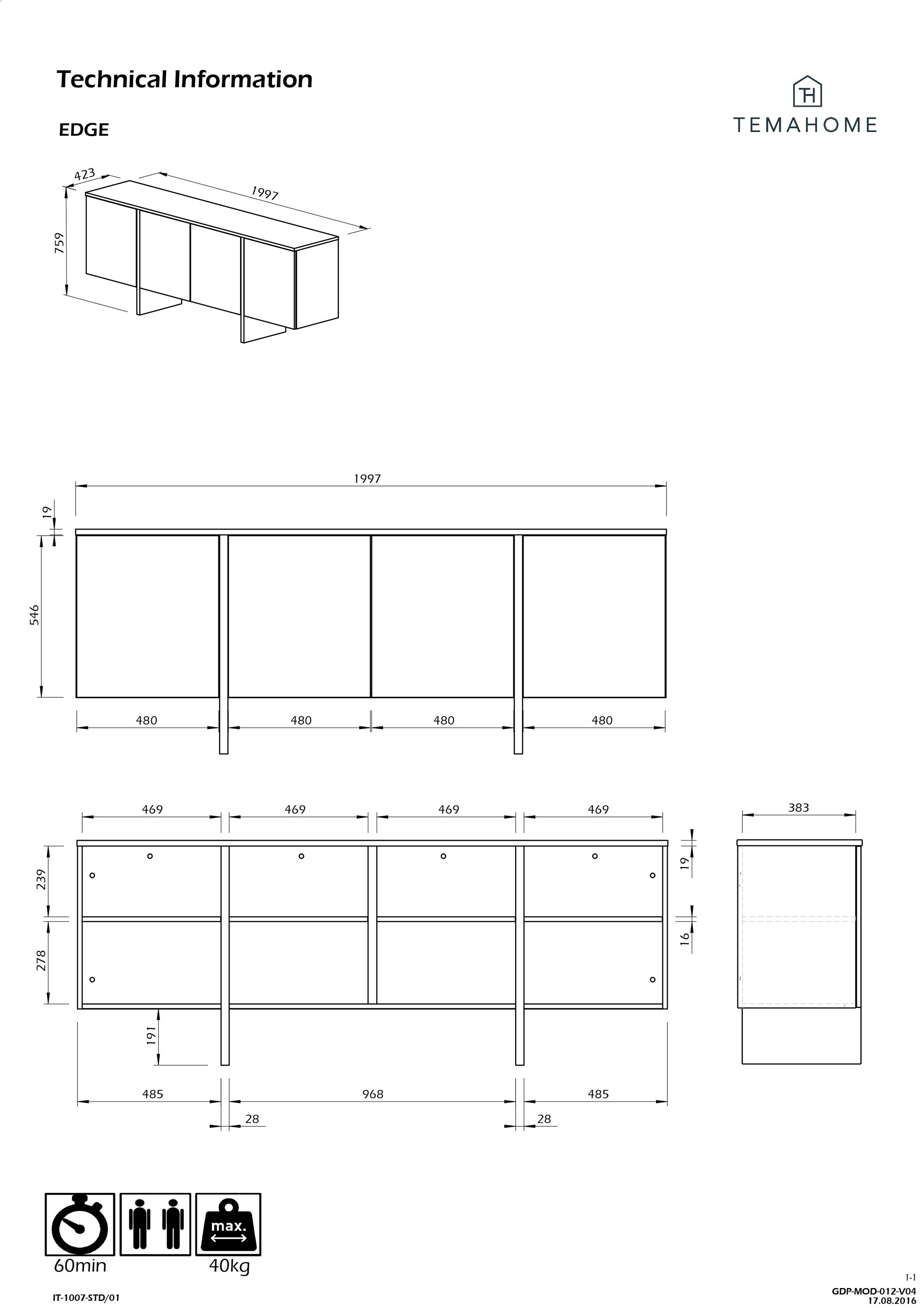 Bahut Echo - blanc/chêne - Image 3