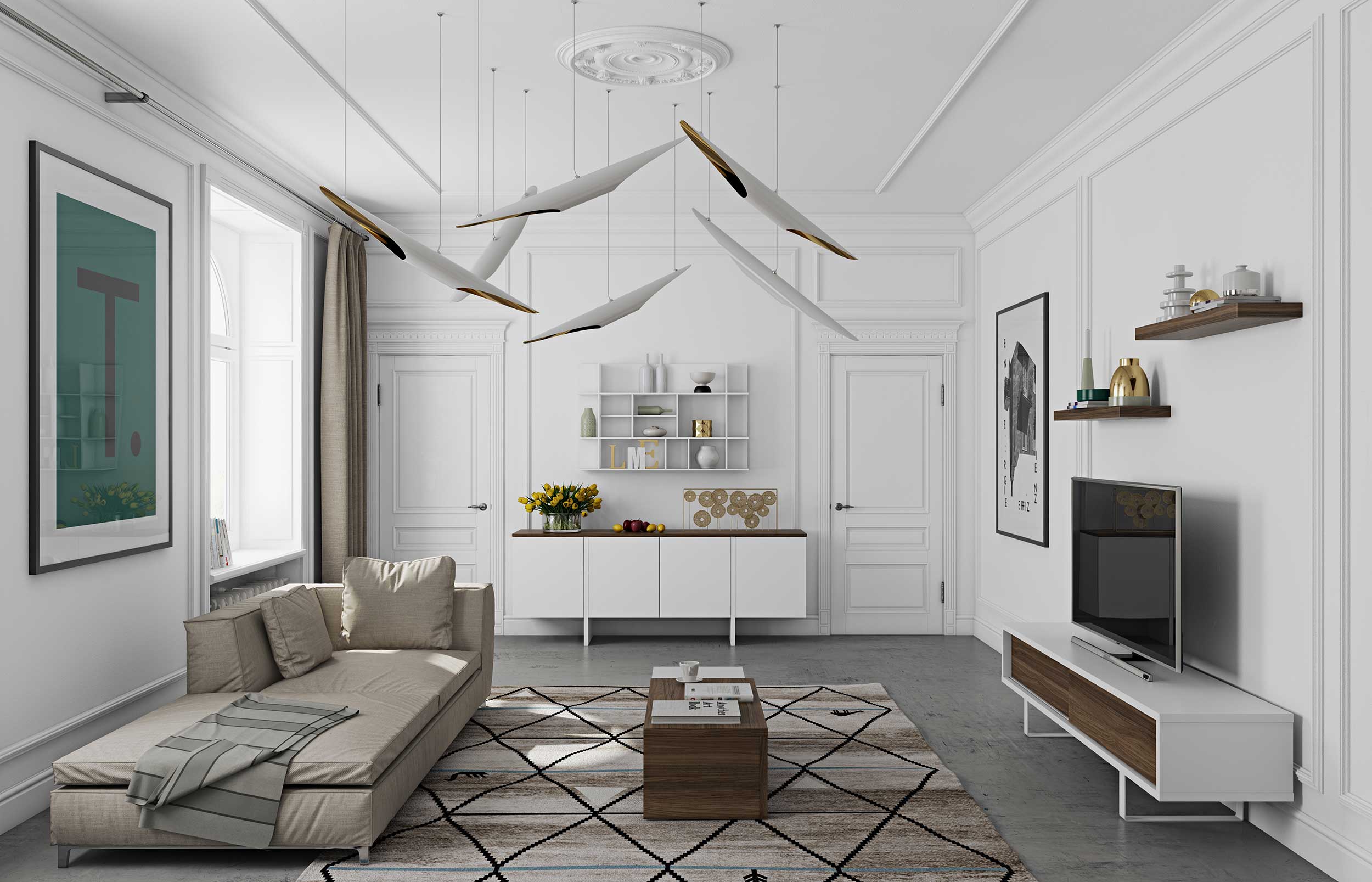 Bahut Echo - blanc/noyer - Image 7