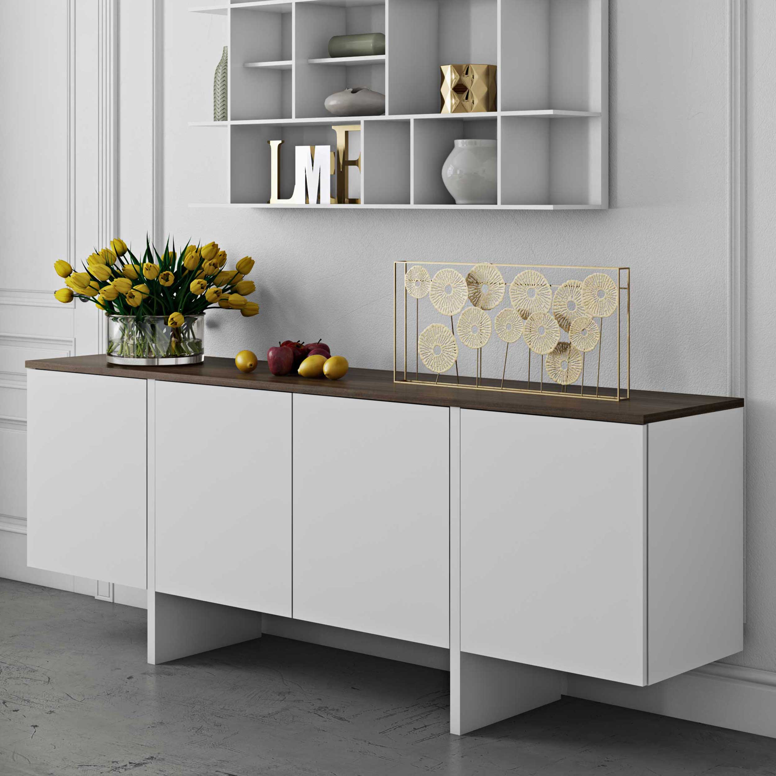 Bahut Echo - blanc/noyer - Image 1