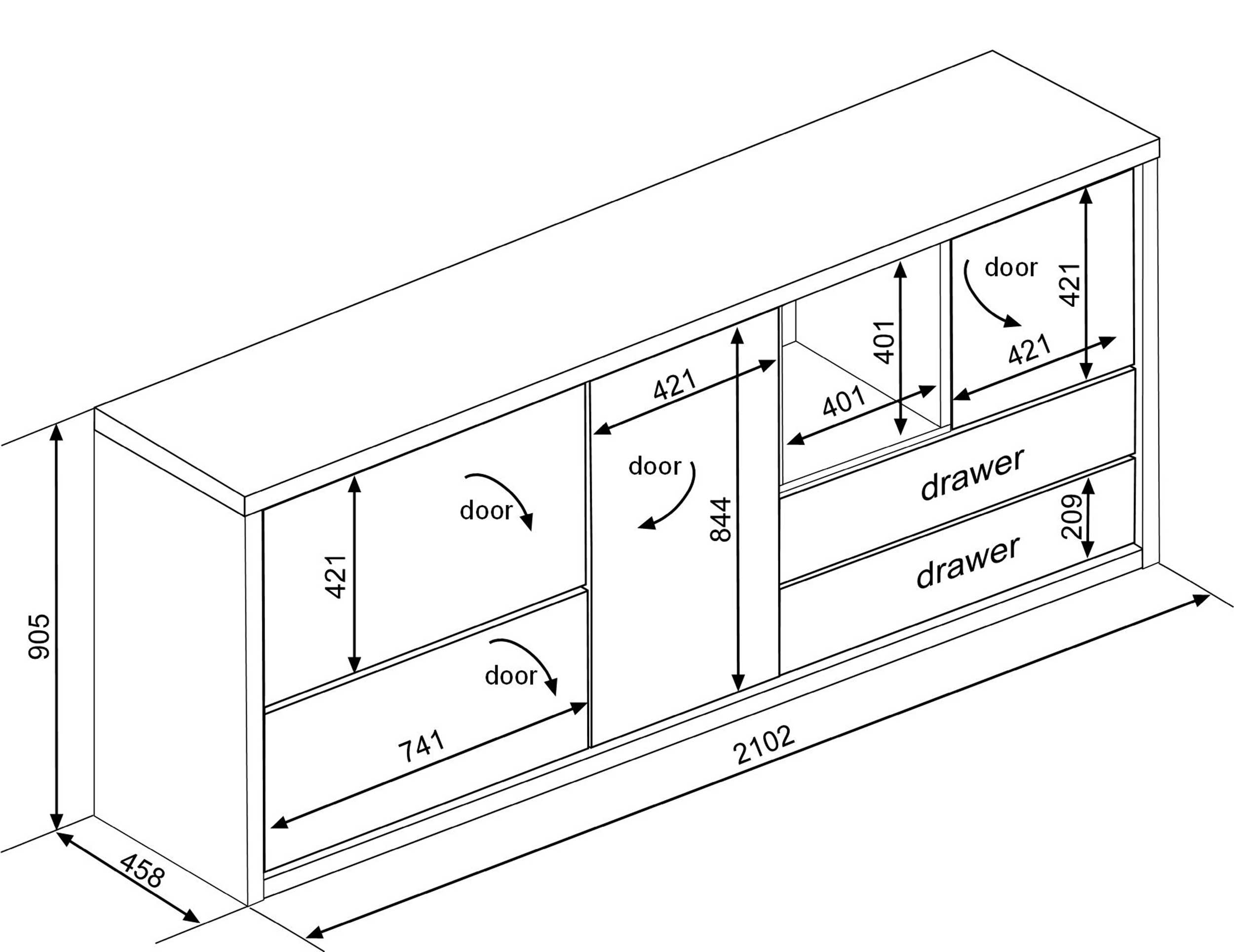 Bahut Frame - chêne foncé - Image 3