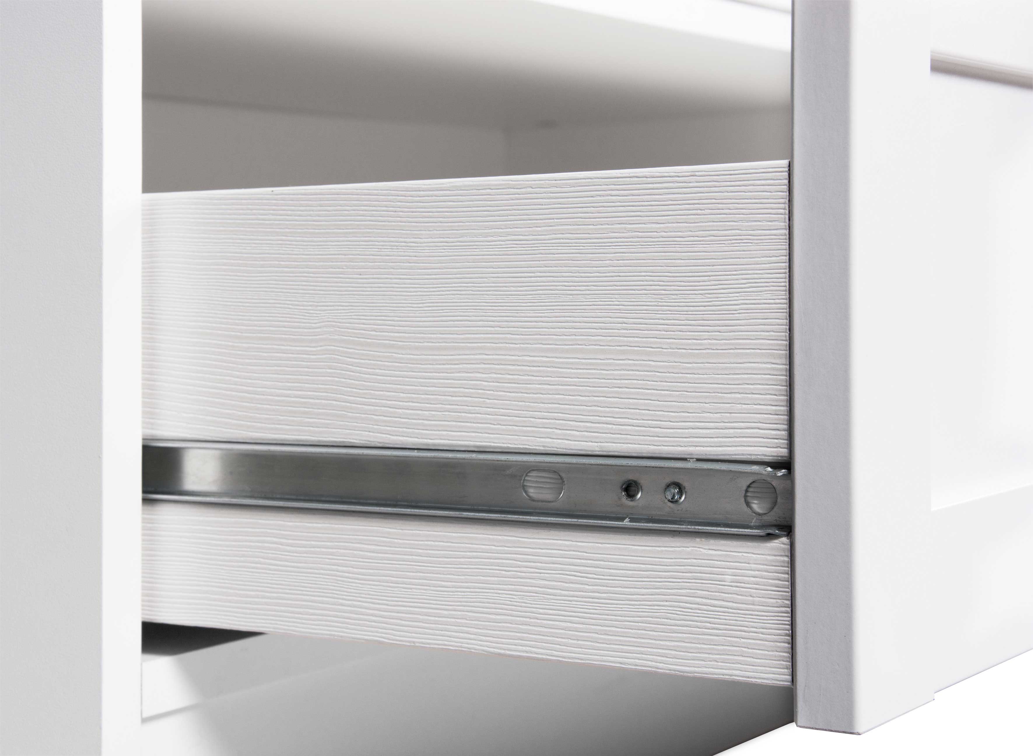 Bahut Landwood 200cm 4 portes & tiroirs - blanc - Image 6
