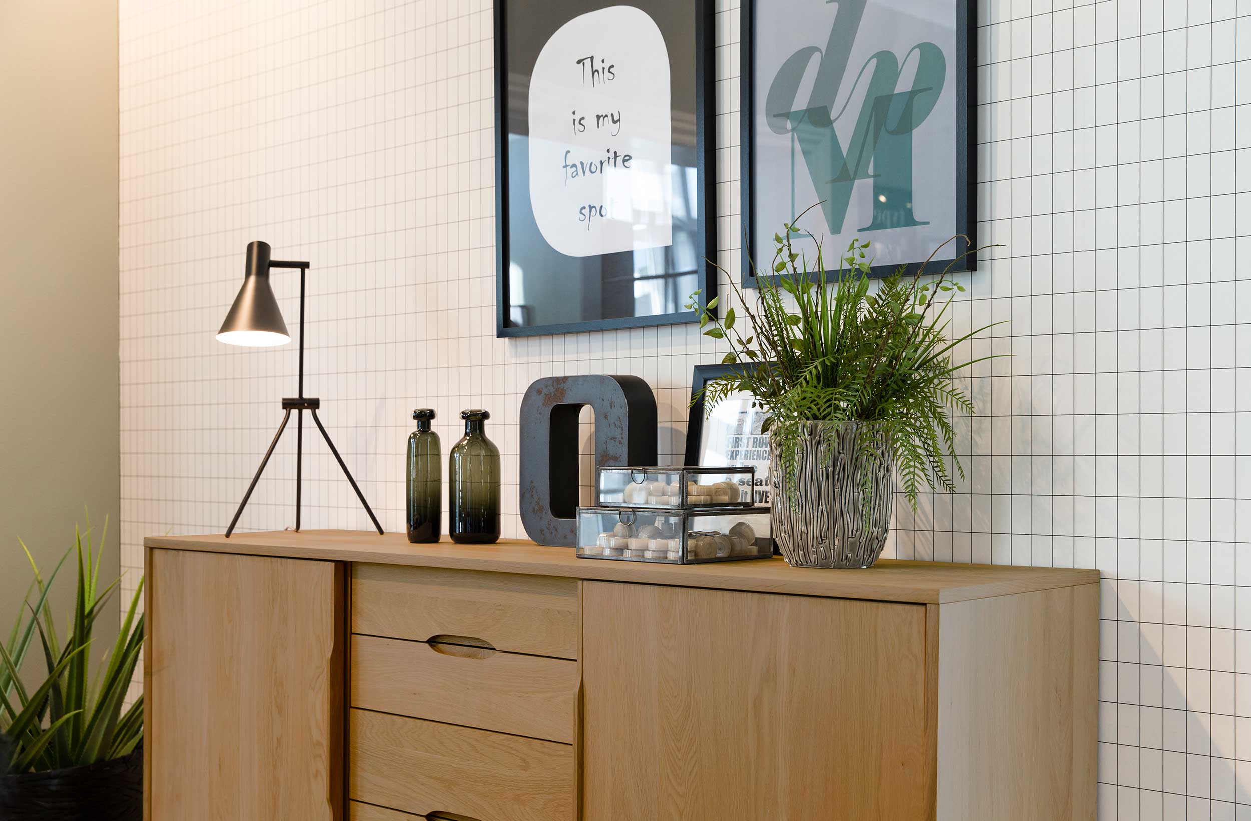 Bahut Merza 180cm 2 portes & 4 tiroirs -chêne - Image 10