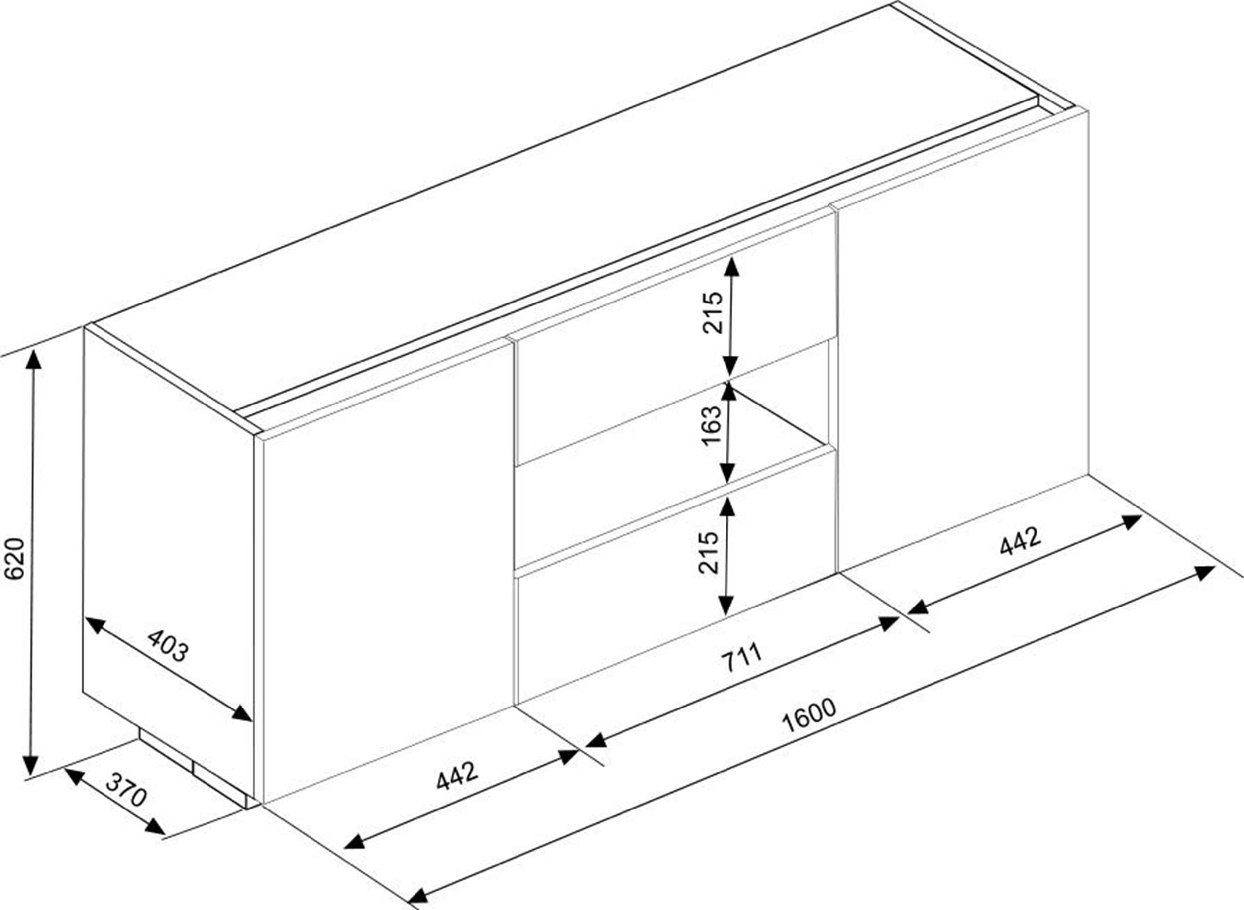 Bahut / Meuble tv Ivo 160cm - blanc - Image 5