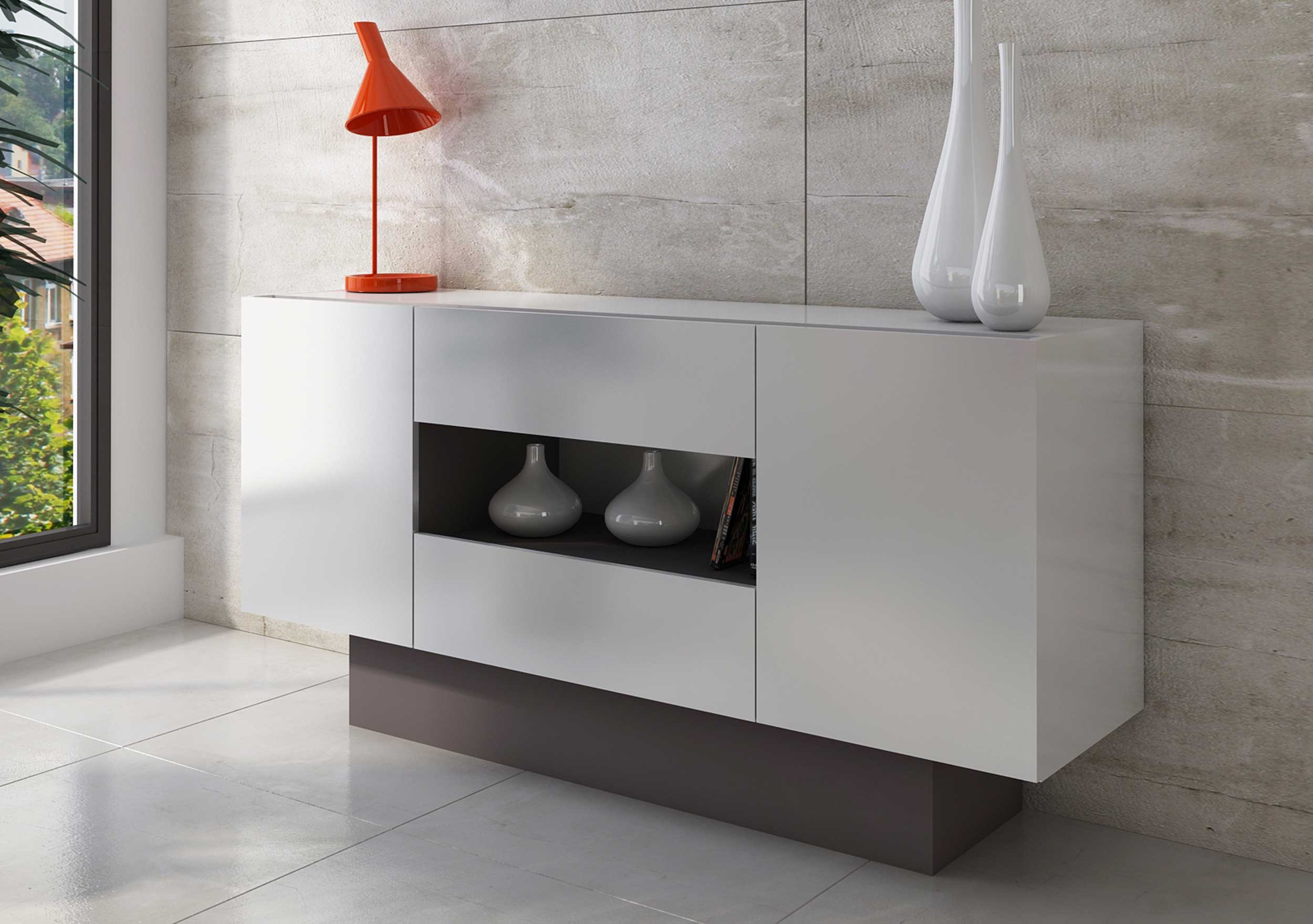 Bahut / Meuble tv Ivo 160cm - blanc - Image 6