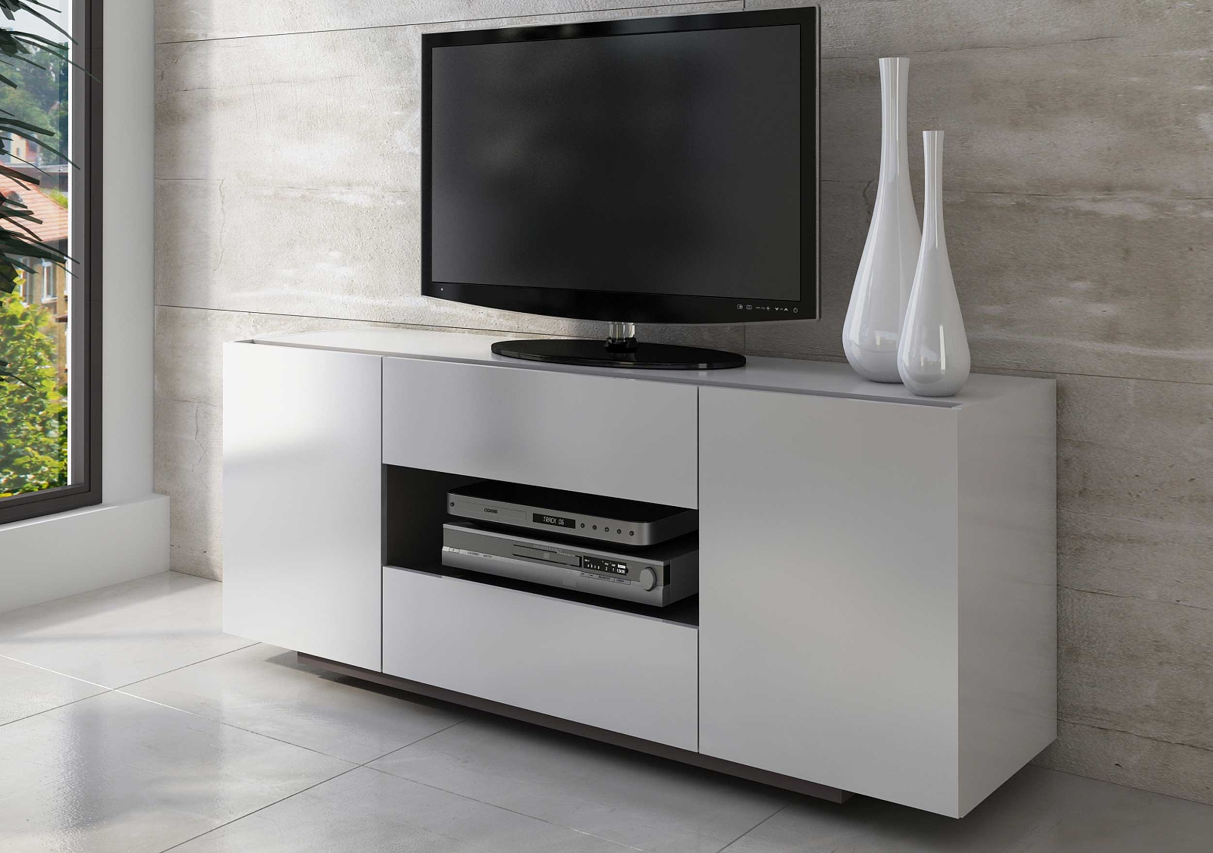 Bahut / Meuble tv Ivo 160cm - blanc - Image 7