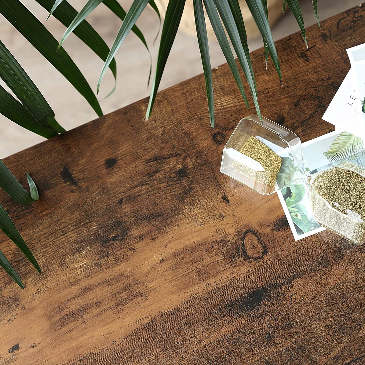 Banc à chaussures capitonné Brad 2 tablettes - brun rustique/noir - Image 4