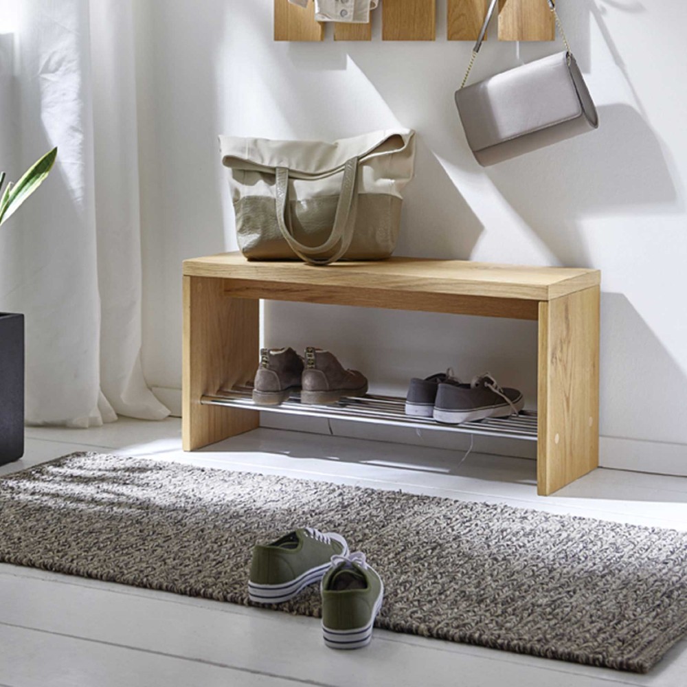 Banc à chaussures Serkan 81 cm - chêne