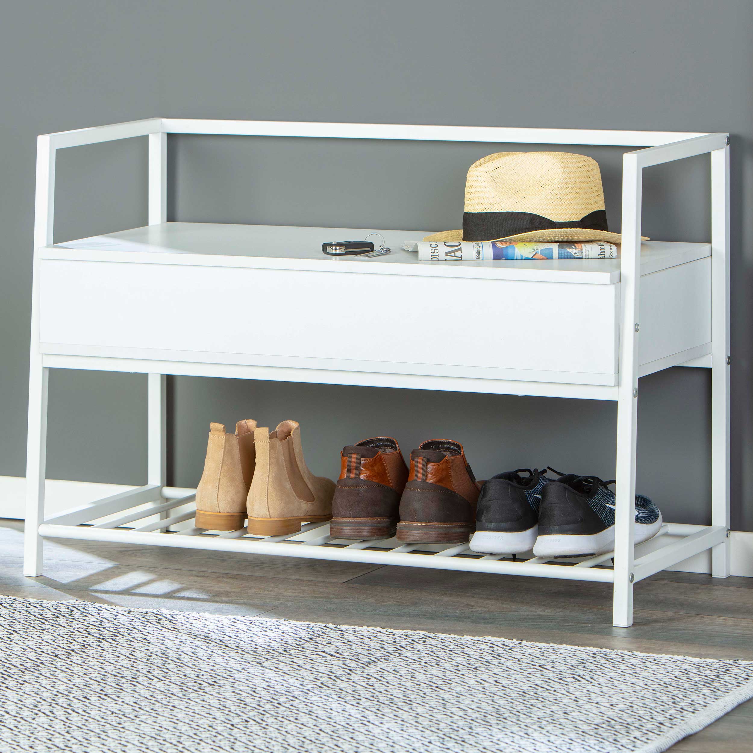 Banc à chaussures Shoeplace - blanc