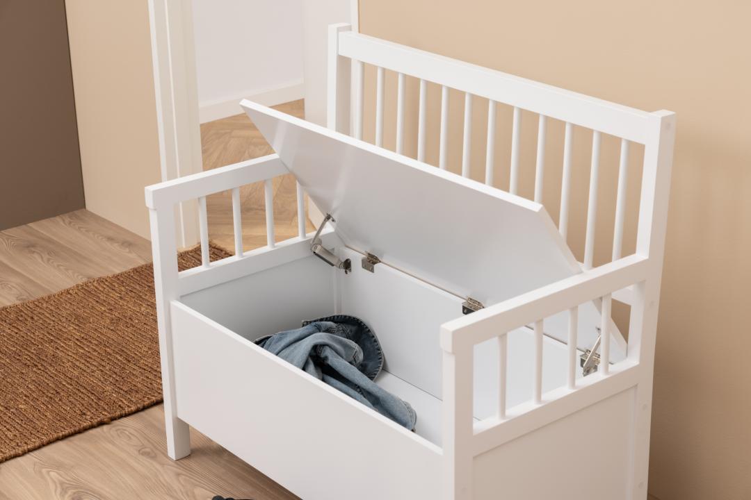 Banc Aster avec espace de rangement - beige/blanc