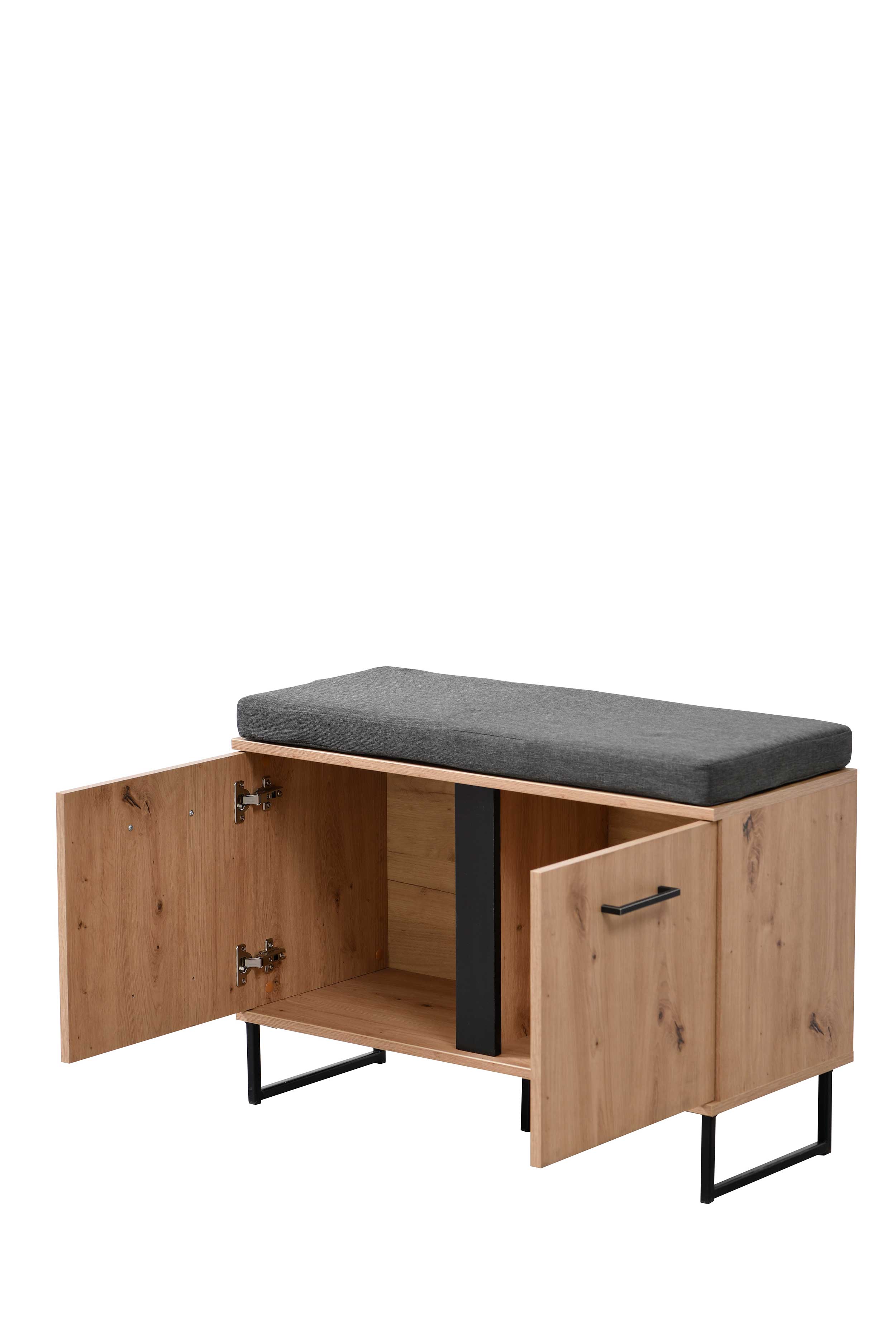 Banc d'entrée Hoggas 84,5cm 2 portes & 1 tiroir - chêne - Image 5