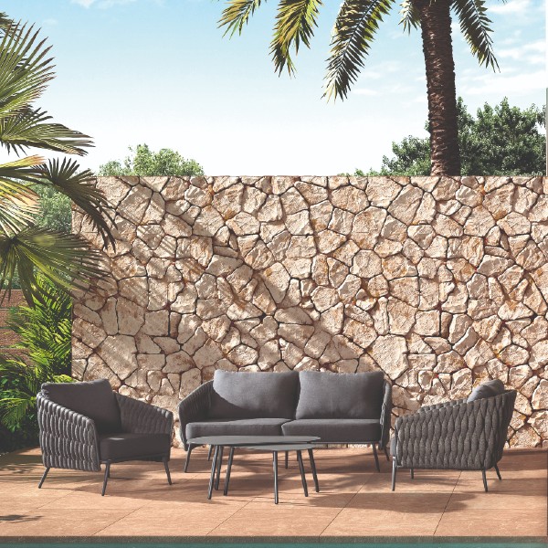 Banc de jardin Gaborone aluminium et oléfine - anthracite - Image 3