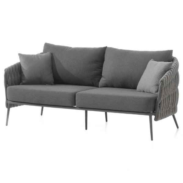 Banc de jardin Gaborone aluminium et oléfine - anthracite