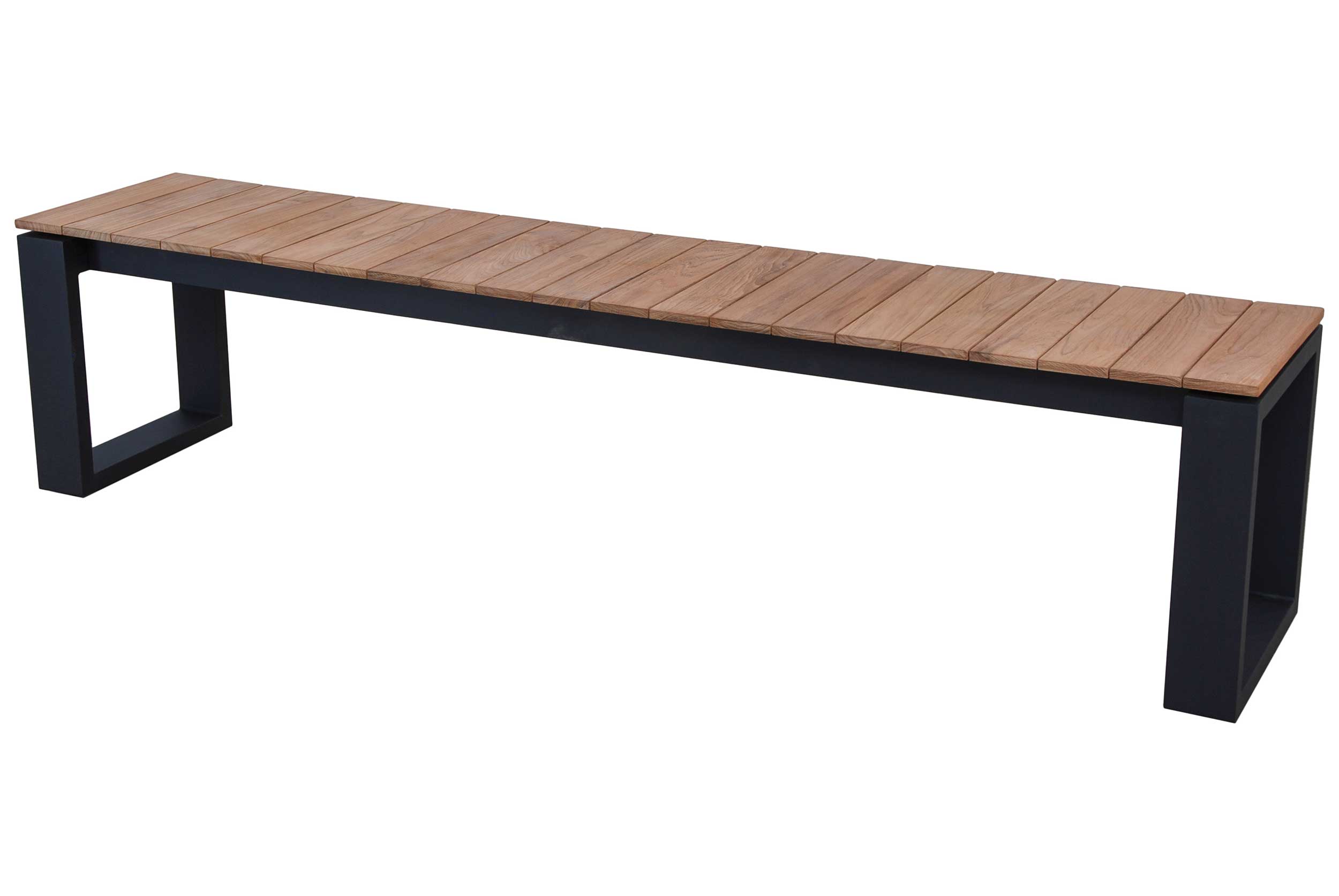 Banc de jardin Matisse 195cm - noir/teck - Image 2