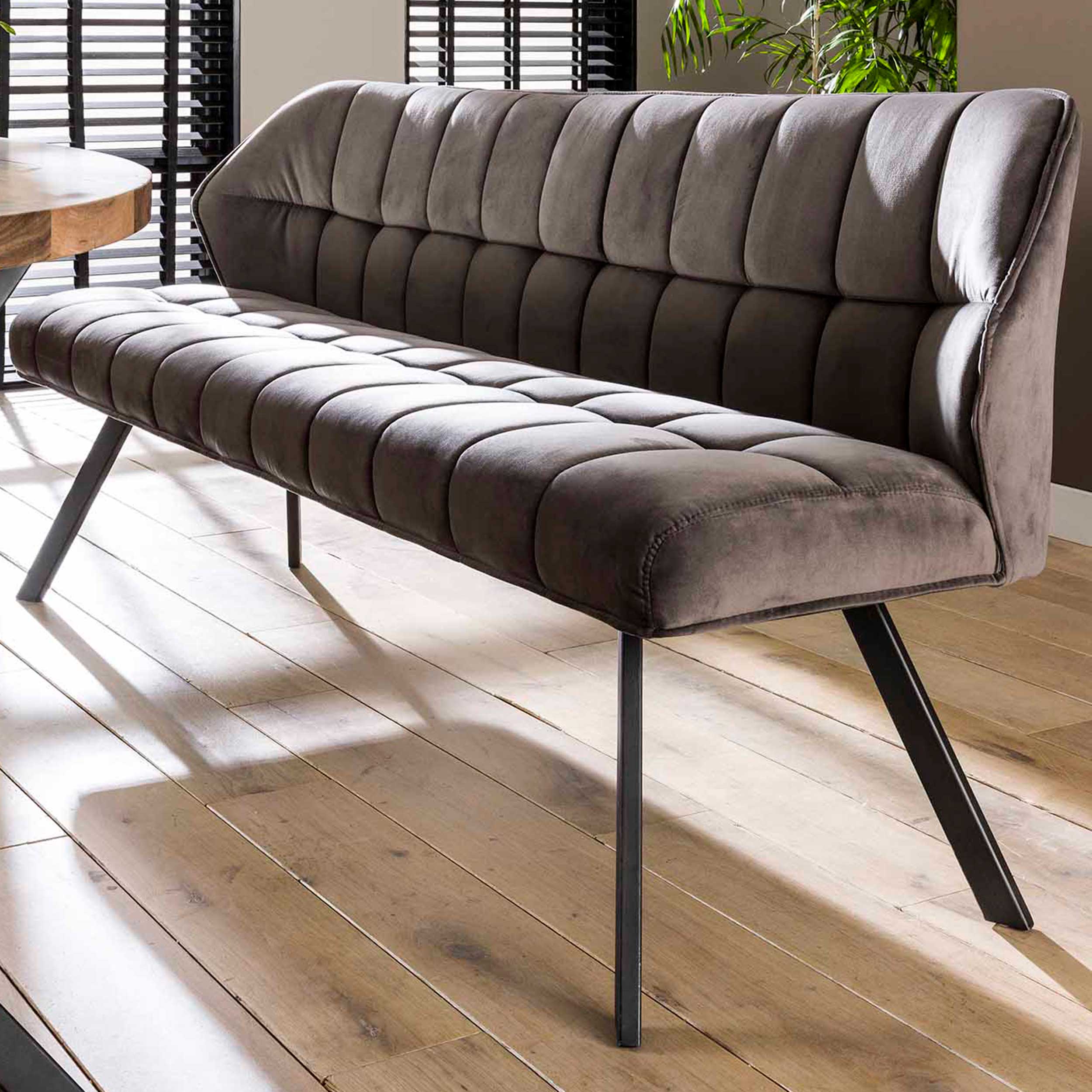 Banc Rilla 180cm velours - anthracite