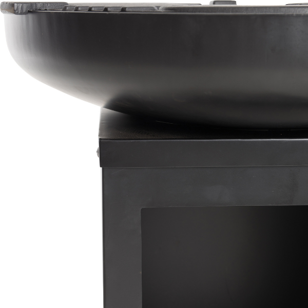 Barbecue Pallas avec rangement pour le bois et planche en fonte - noir - Image 7