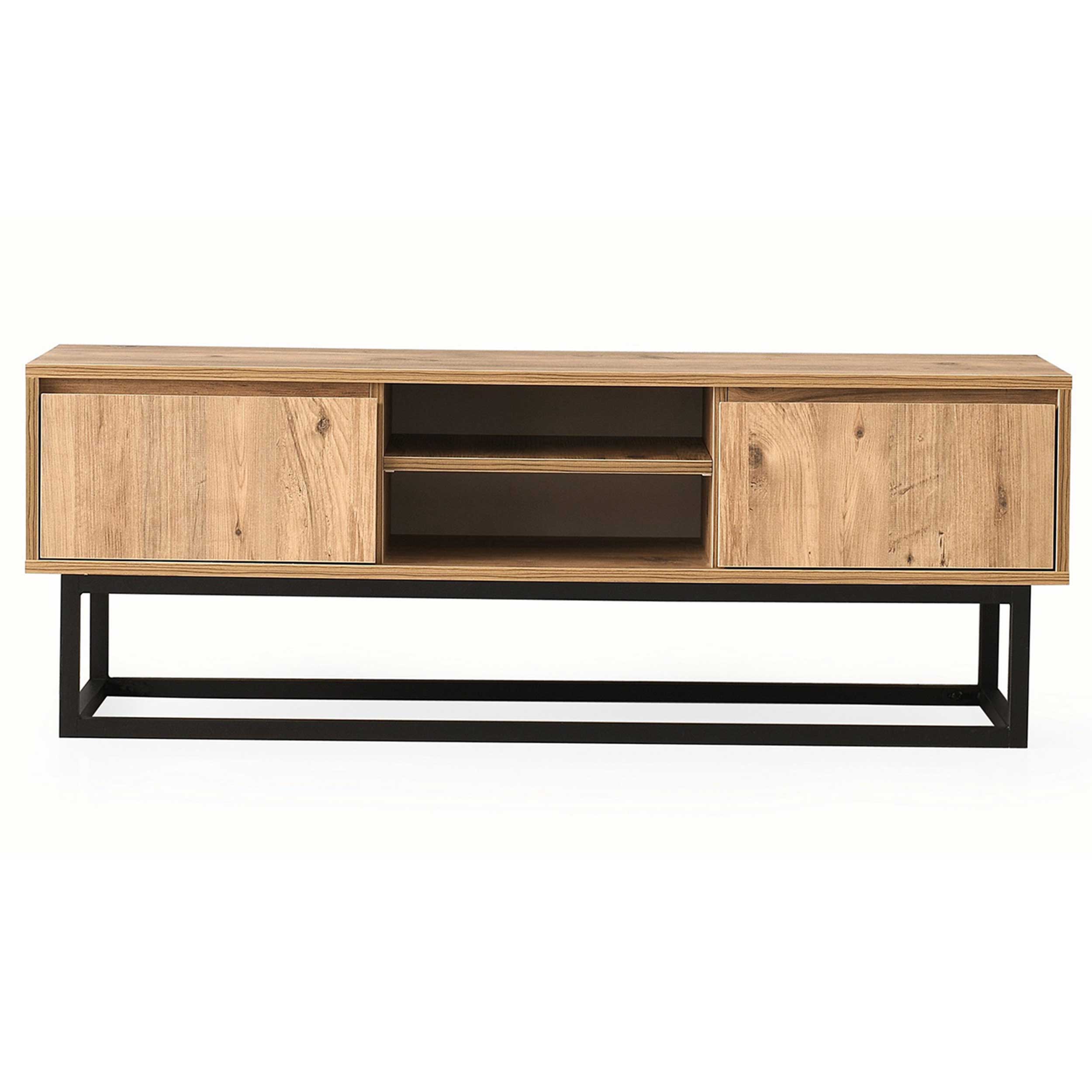 Belinda 180 Meuble TV | 100 % MÉLAMINE | Noir, Pin - Image 7