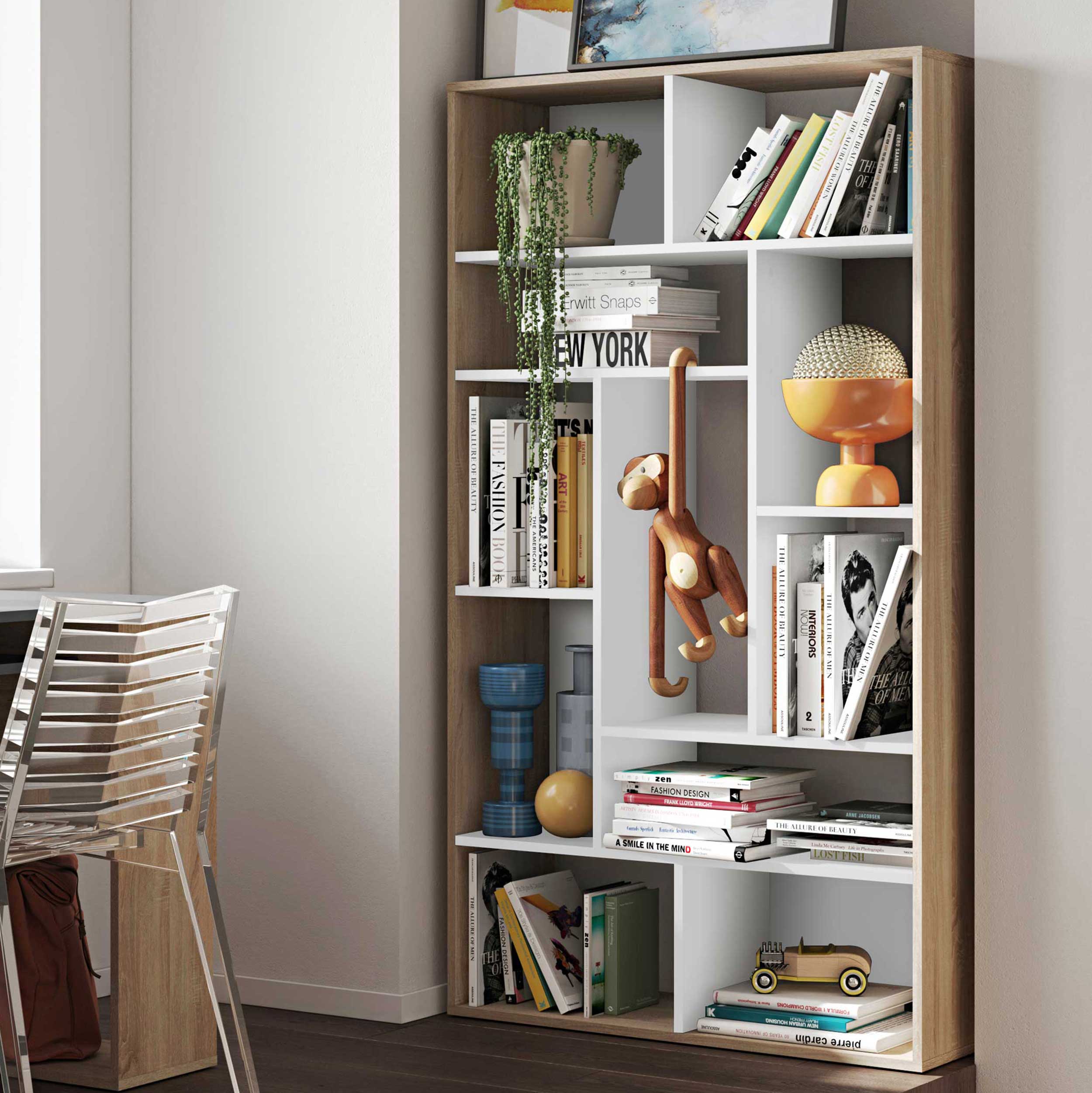 Bibliothèque Bangkok - chêne/blanc - Image 1