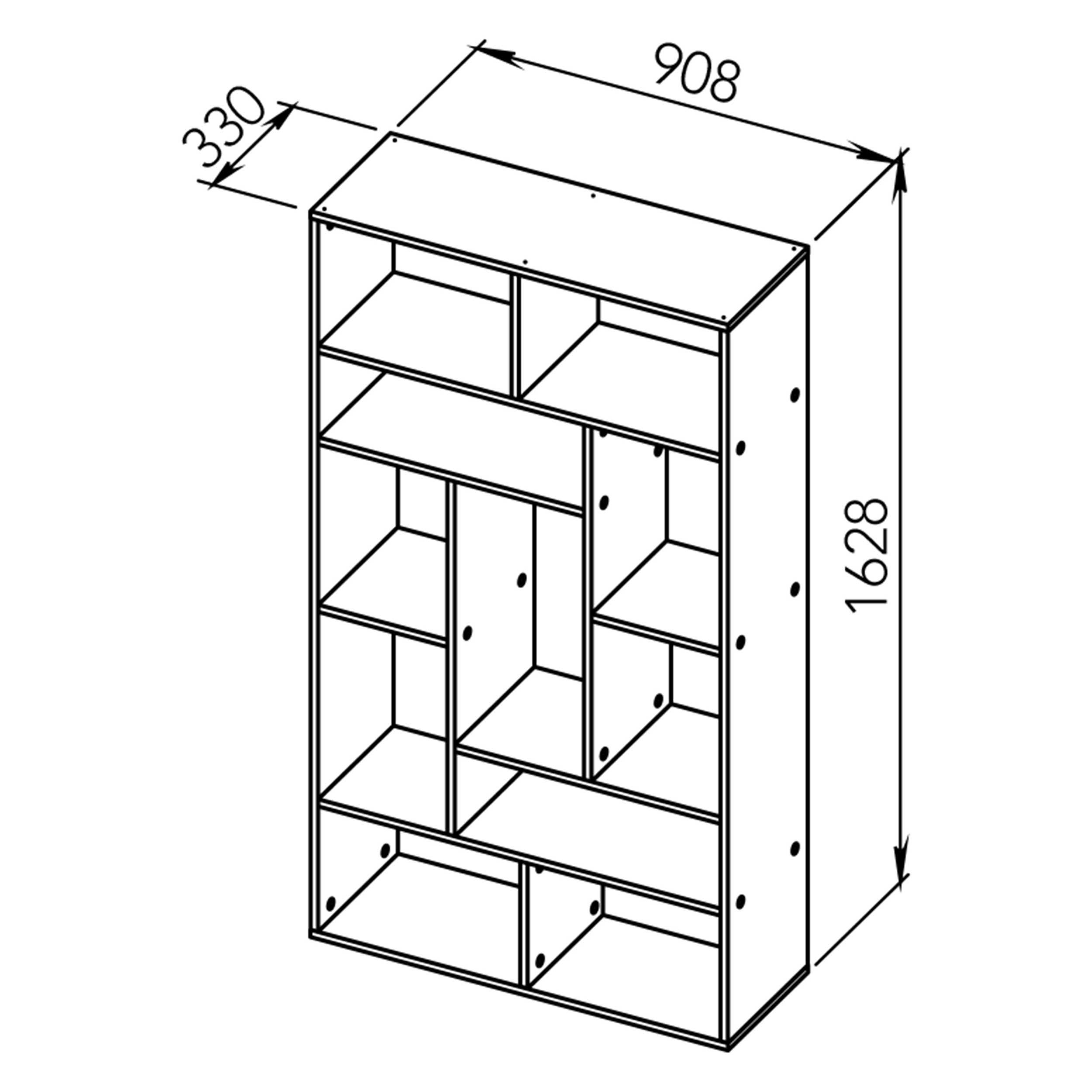 Bibliothèque Bangkok - chêne/noir - Image 2