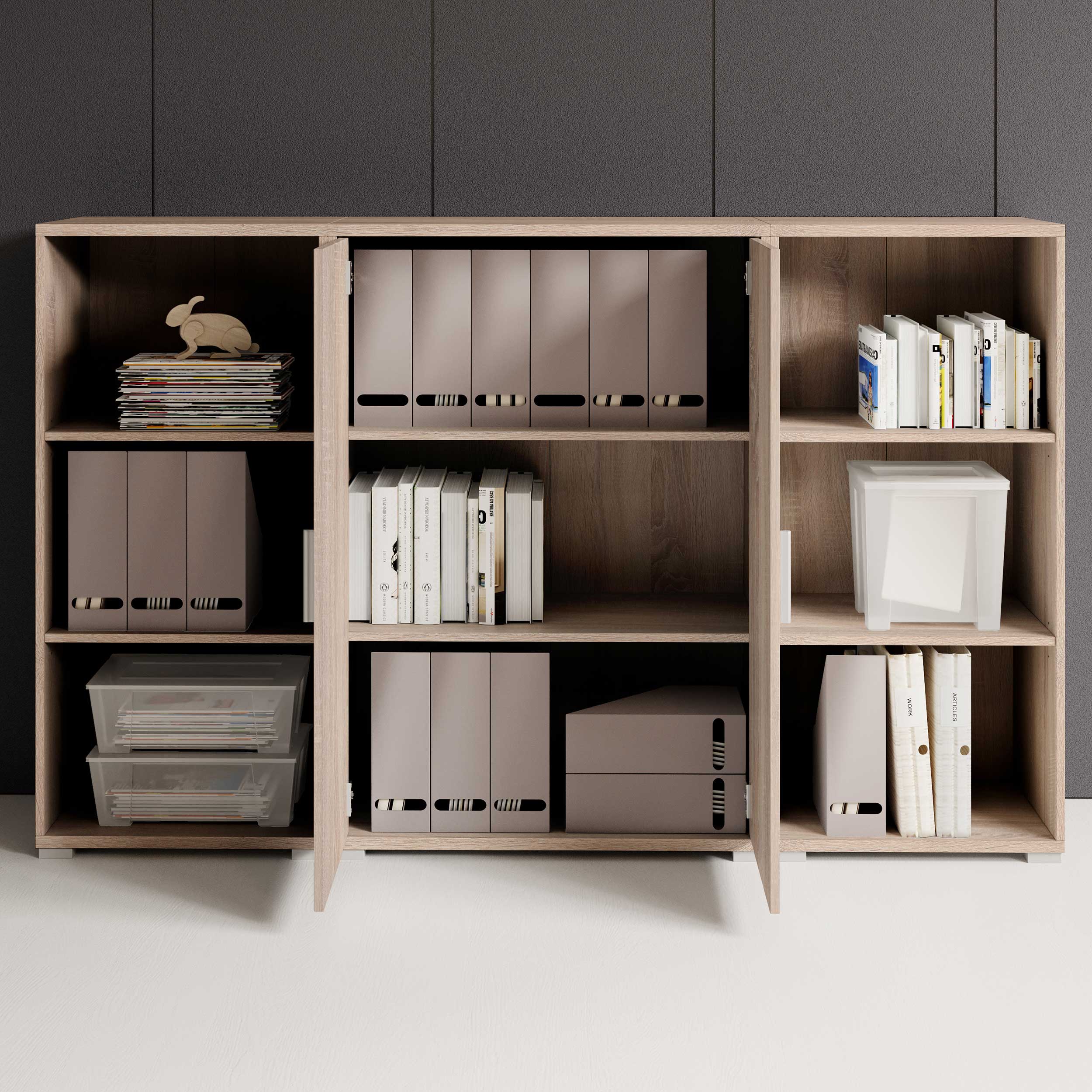 Bibliothèque basse Olaph - chêne - Image 4