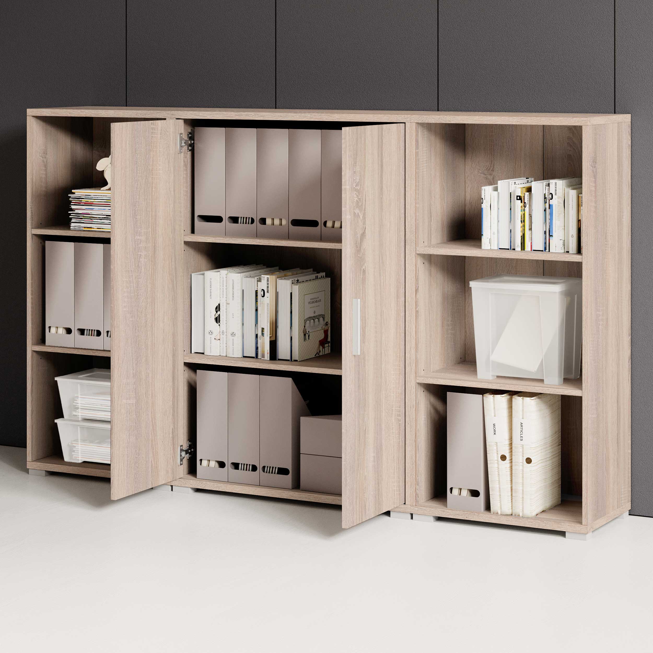 Bibliothèque basse Olaph - chêne - Image 6