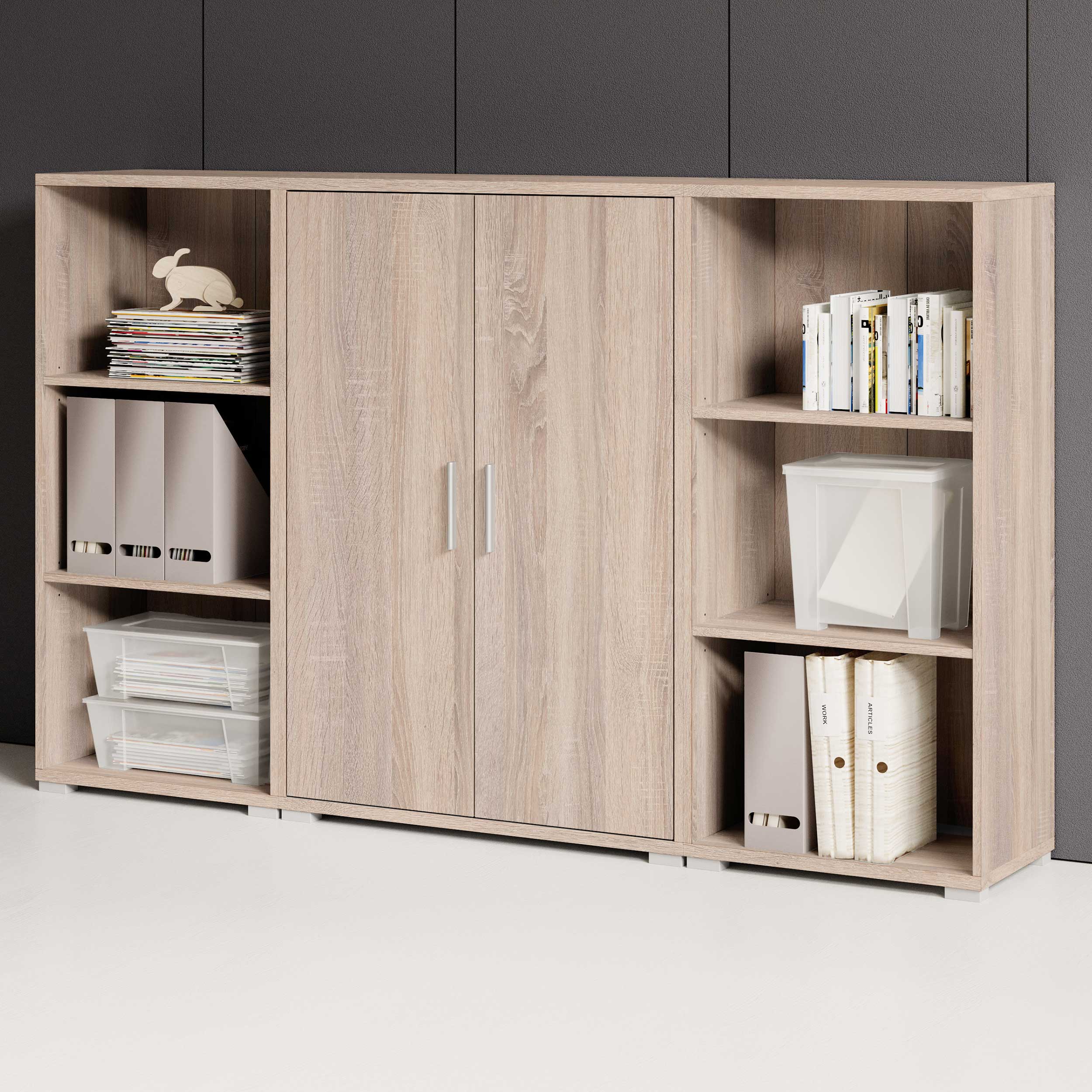 Bibliothèque basse Olaph - chêne - Image 7