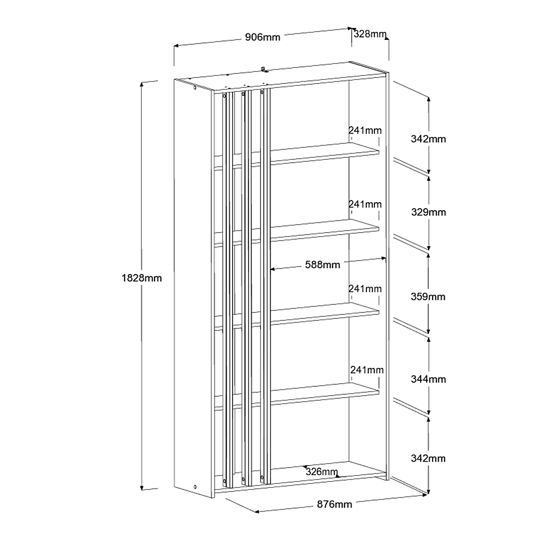 Bibliothèque Bloom-183cm-4 étagères-panneaux de particules/look chêne japonais - Image 7