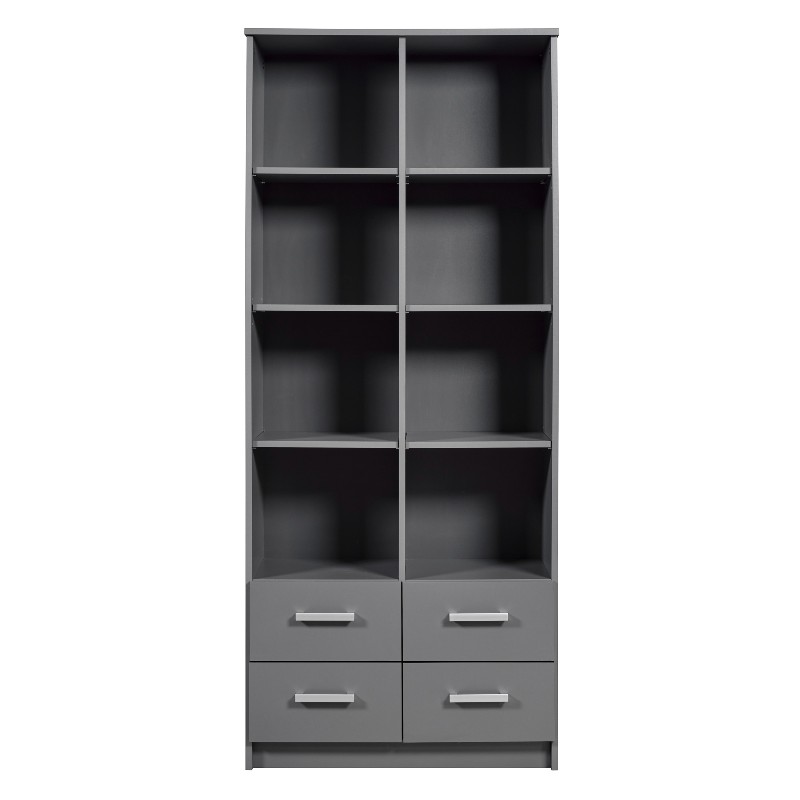 Bibliothèque Eden 81cm 4 tiroirs - gris graphite - Image 8