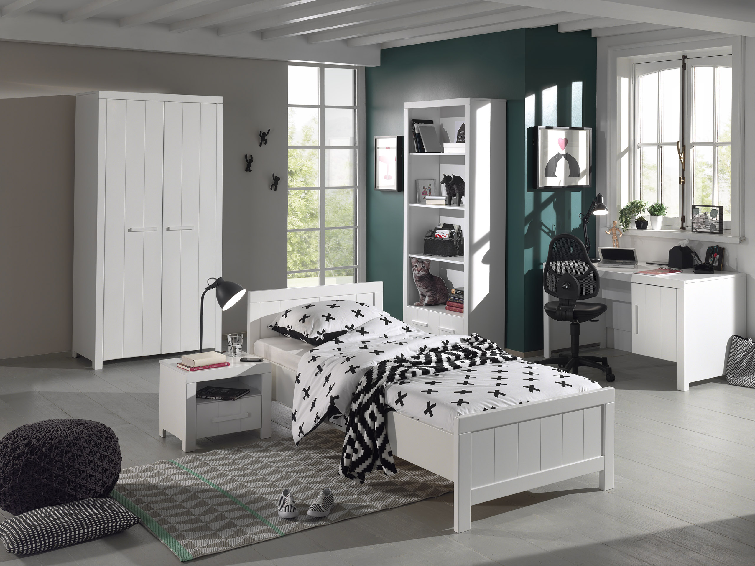 Bibliothèque Erik avec tiroir - blanc - Image 3