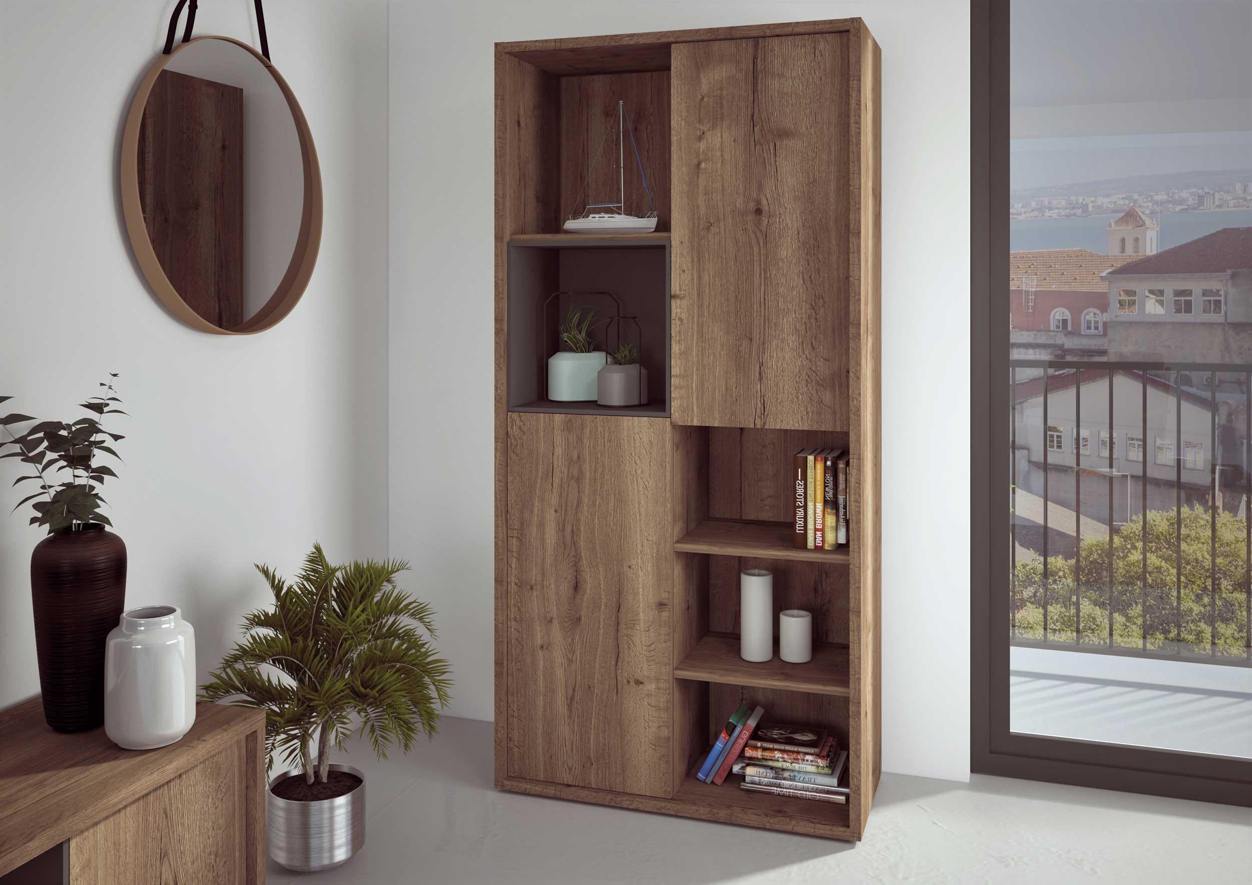 Bibliothèque Frame - chêne foncé - Image 4