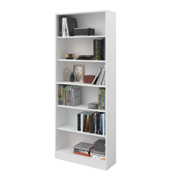 Bibliothèque Hobby 198cm-5 étagères-blanc - Image 6