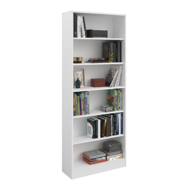 Bibliothèque Hobby 198cm-5 étagères-blanc