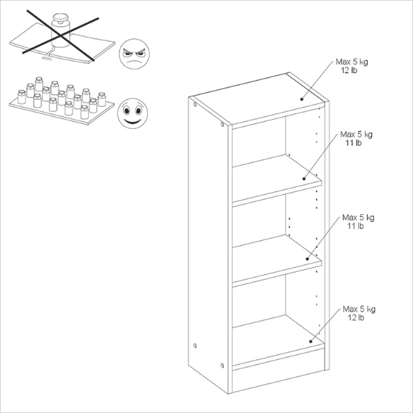 Bibliothèque Hobby 41 cm de longueur-2 étagères-blanc - Image 3