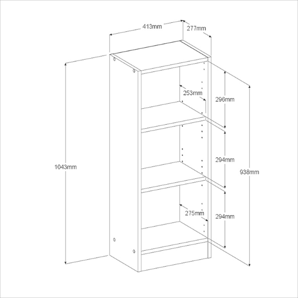 Bibliothèque Hobby 41 cm de longueur-2 étagères-noir - Image 2