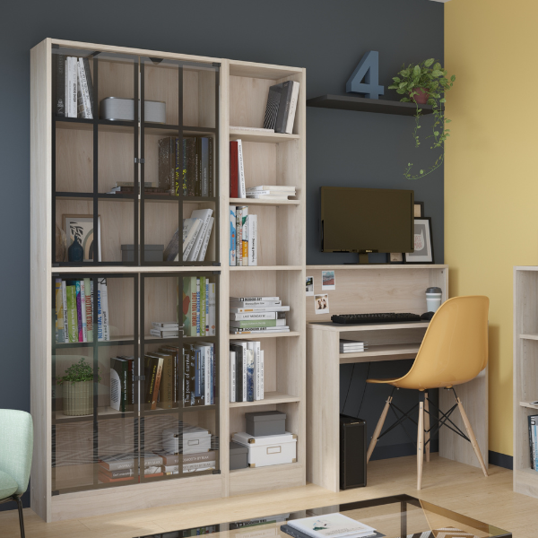 Bibliothèque Hobby 41 cm de longueur-5 étagères-chêne - Image 5