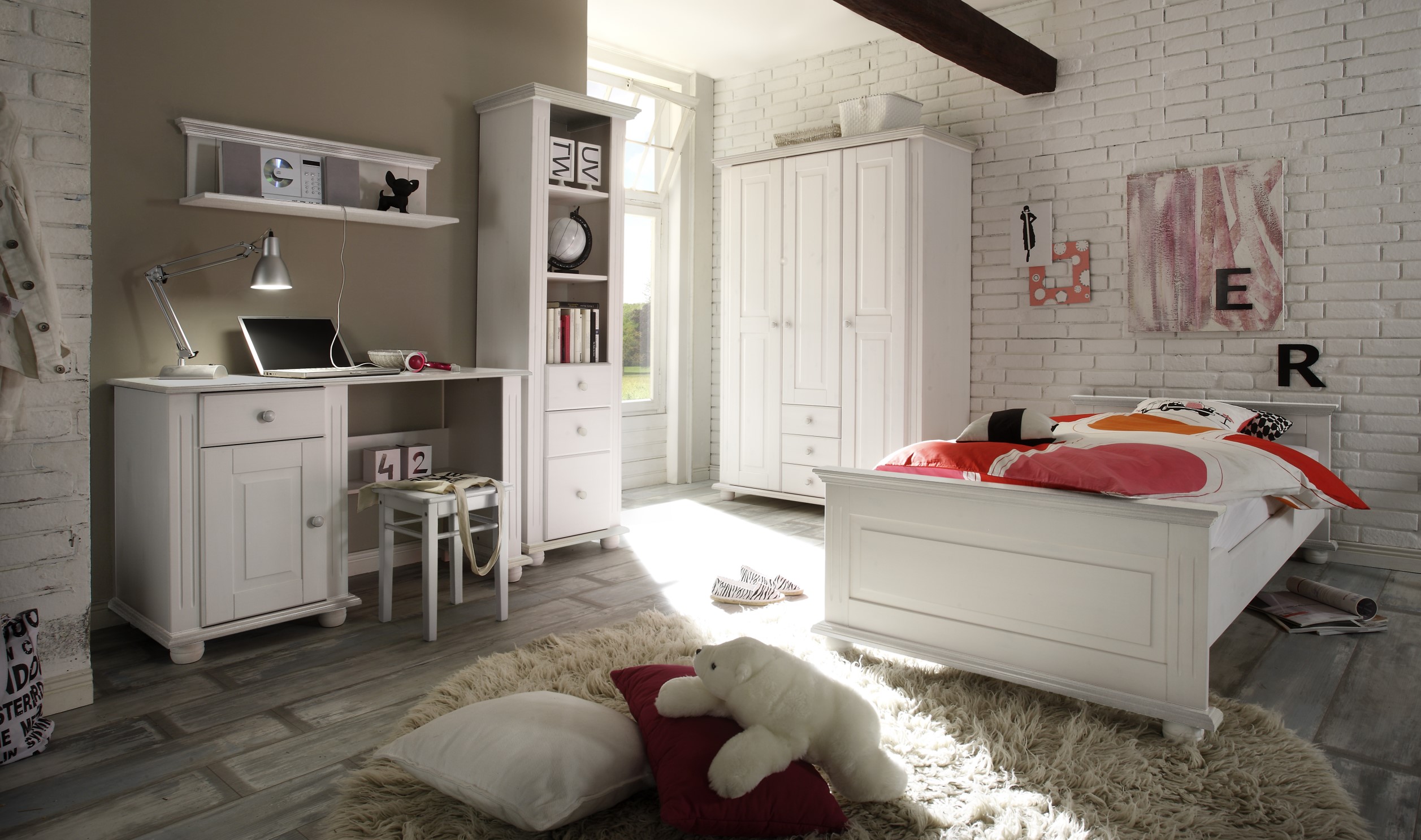 Bibliothèque Laurel avec 3 tiroirs - blanc - Image 2