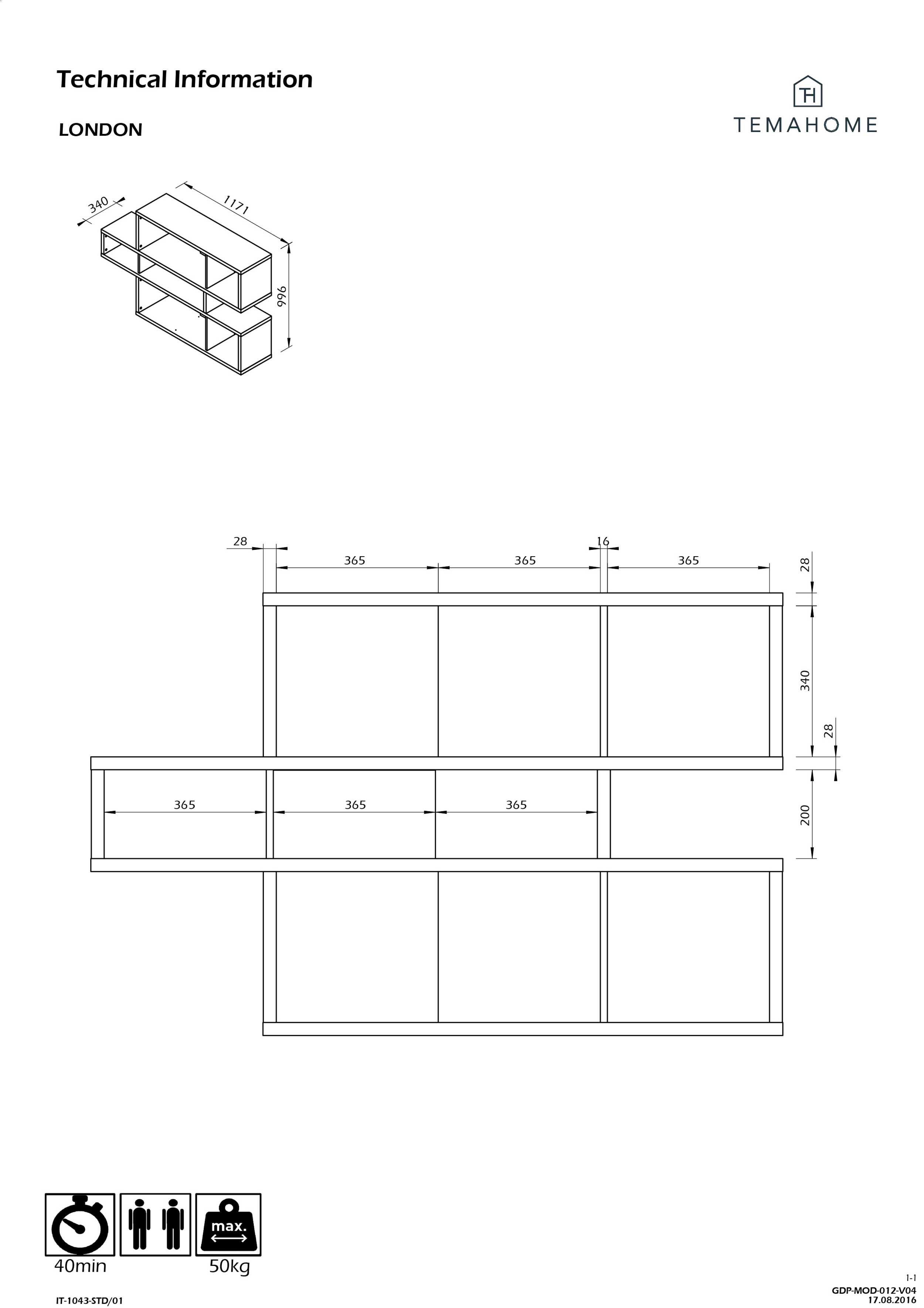 Bibliothèque Lisbon 1 - blanc/chêne - Image 3