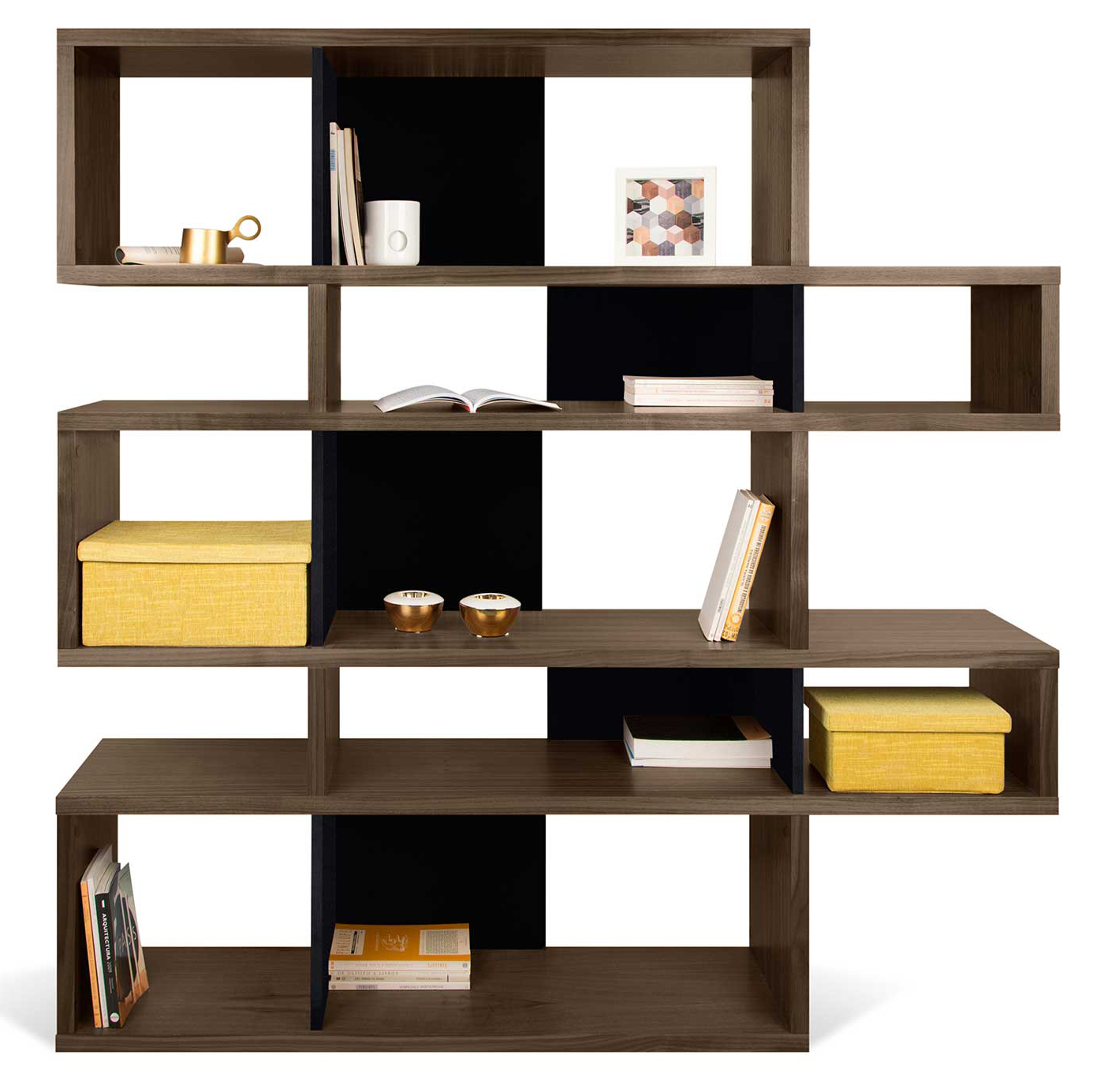 Bibliothèque Lisbon 2 - noyer/noir