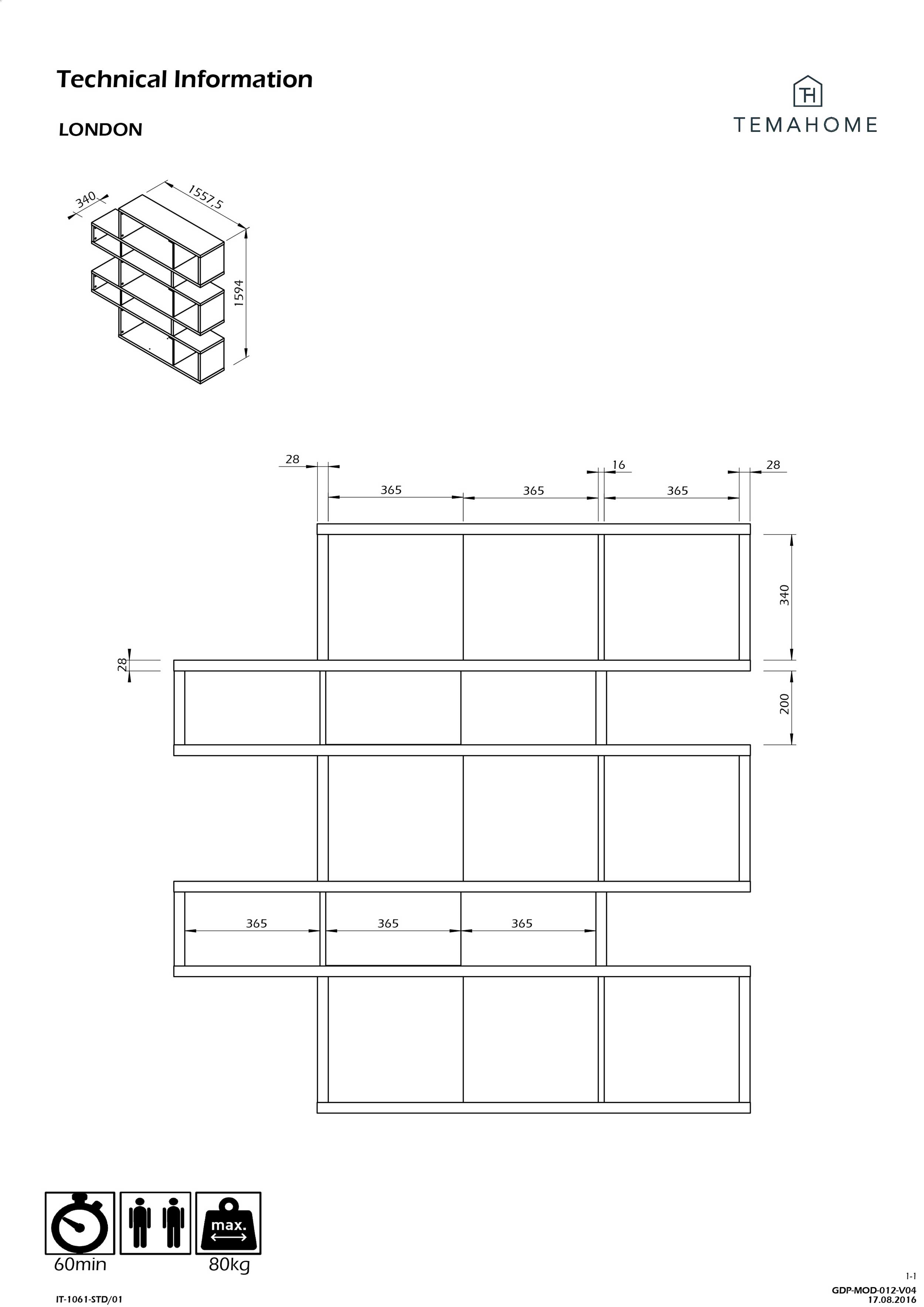 Bibliothèque Lisbon 2 - placage noyer - Image 2