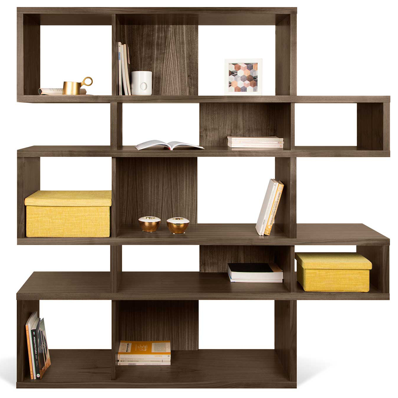 Bibliothèque Lisbon 2 - placage noyer