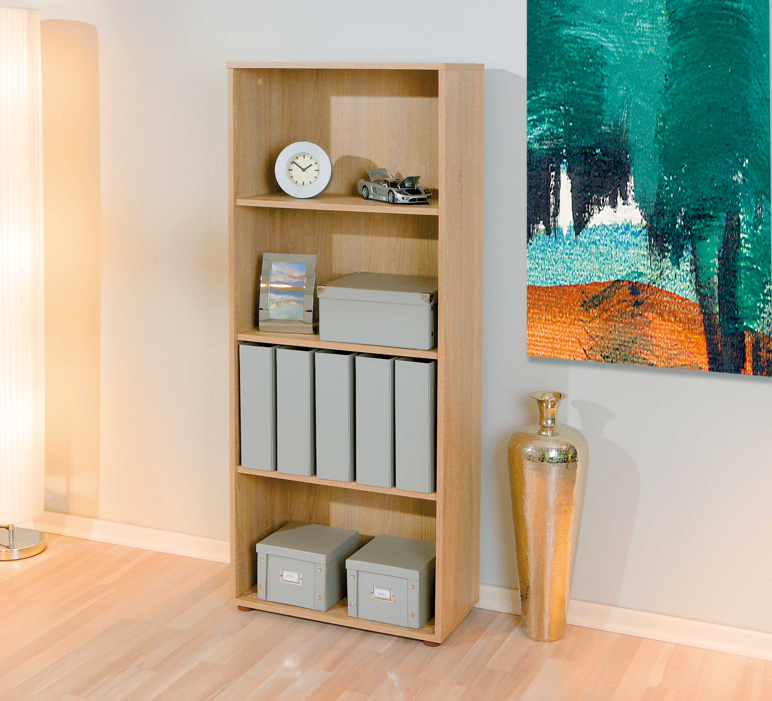 Bibliothèque Parini 4 compartiments - chêne - Image 10