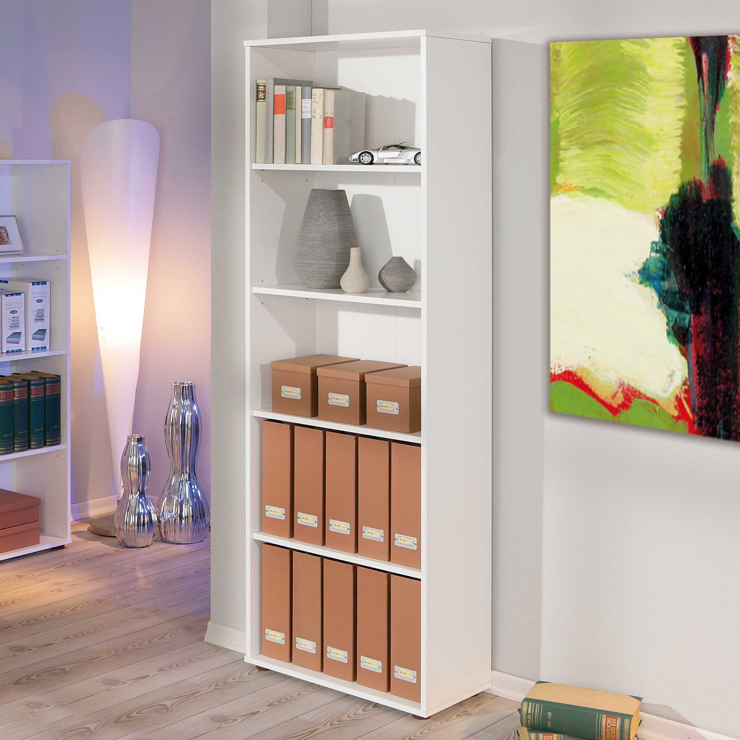 Bibliothèque Parini 5 compartiments - blanc